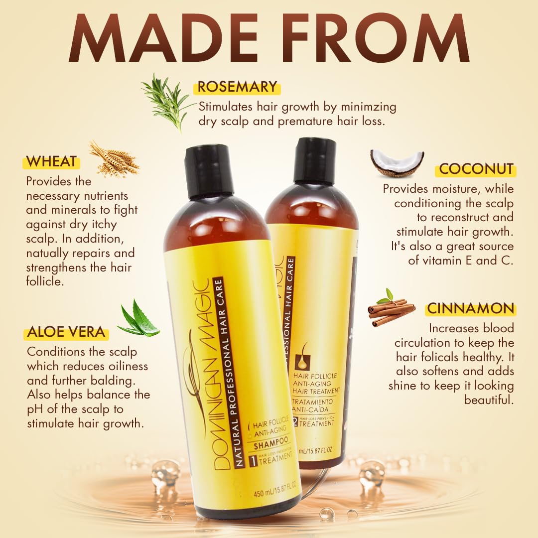 DOMINICAN MAGIC Hair Follicle Anti-aging Conditioner, Strenghtening Conditioner with Rosemary to Stimulate Hair Growth, 15.87 Oz