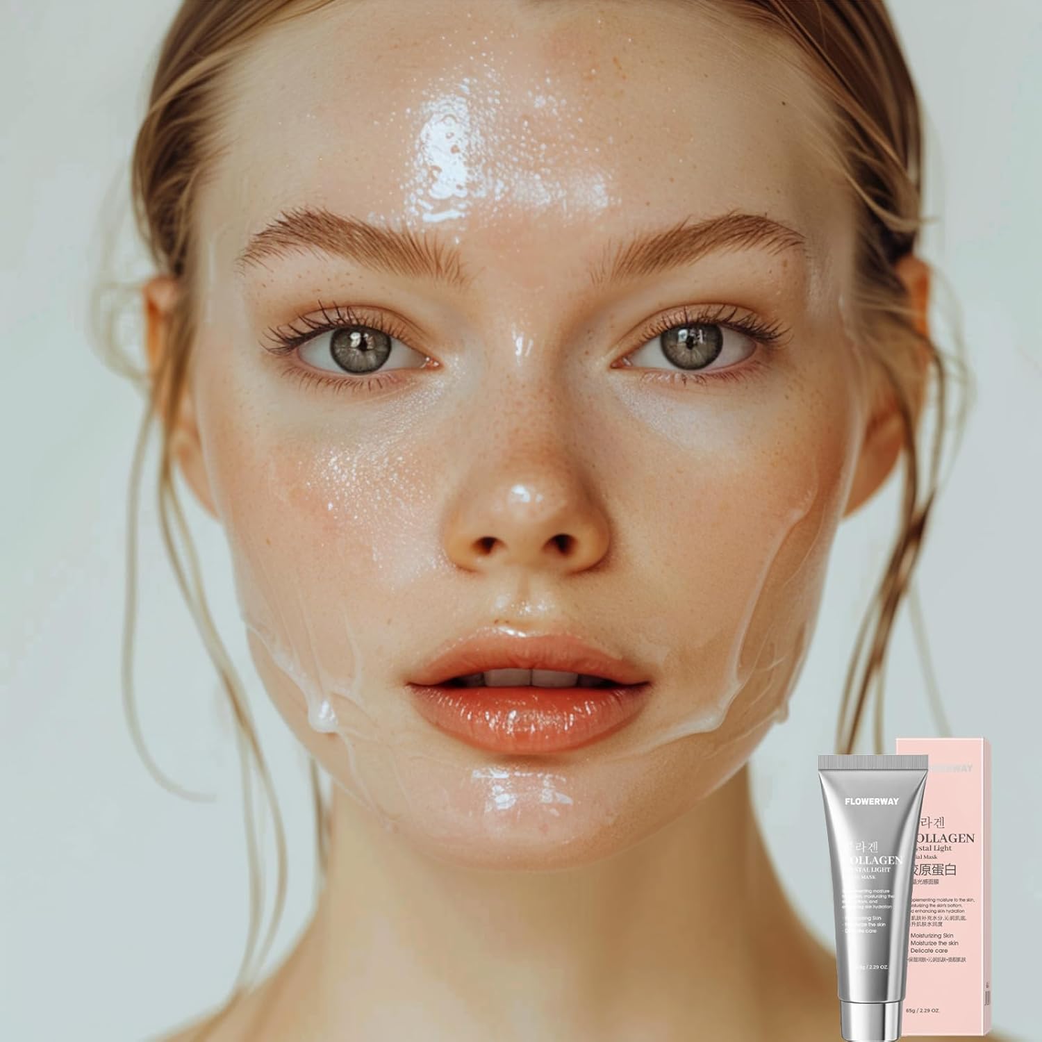 Collagen Overnight Wrapping Face Mask for Korean Glass Skin, Collagen Night Wrapping Peel Off Facial Mask Pack, Firming and Wrinkle Reduction Sheet Mask, Hydrolyzed Collagen For Glowing Skin - Image 6