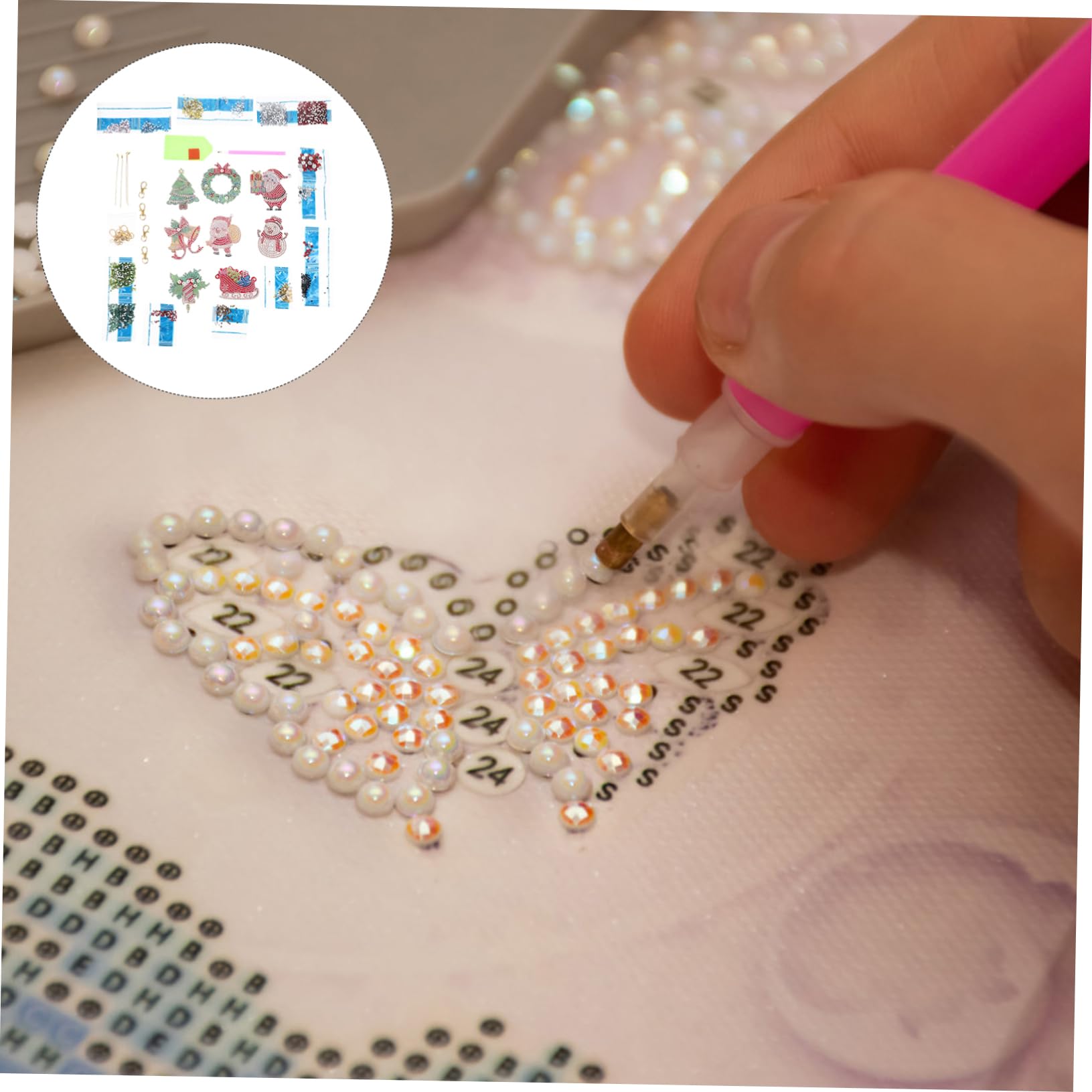 HOODANCOS 2sets Portachiavi Natalizi Decorativi Con Elementi Di Natale Kit Fai Da Te Con Pendente Forma Di Babbo Natale Per Regali e Decorazioni Feste
