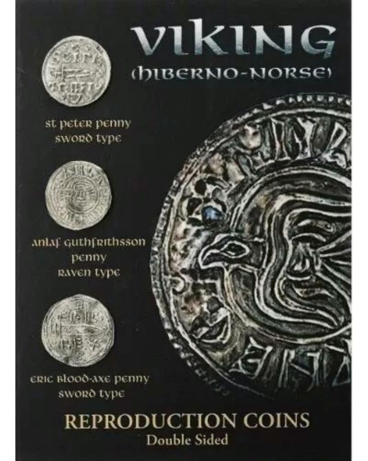 Westair Black And Silver Set Of 3 Viking Reproduction Silver Coloured Coins
