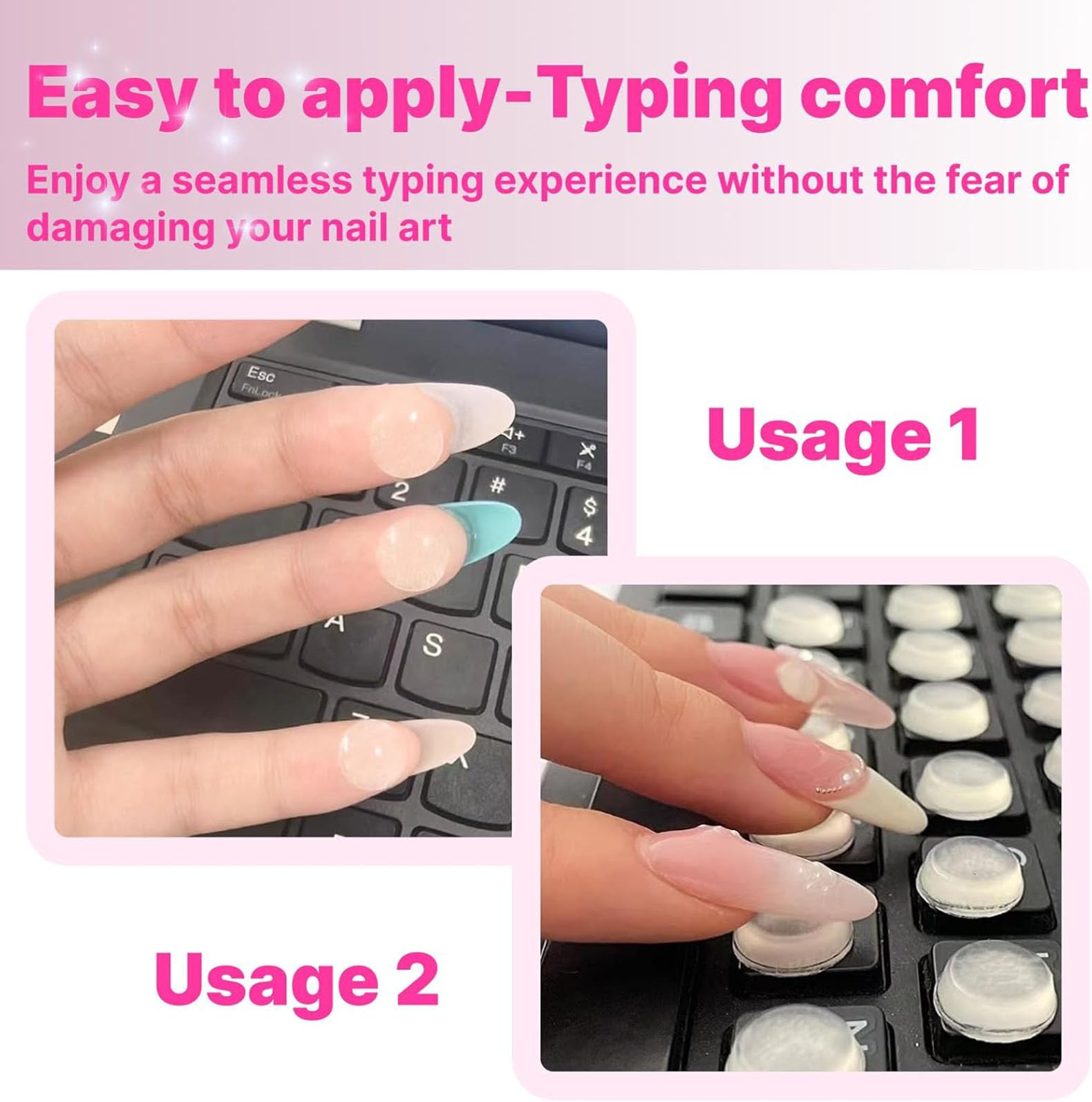 Coque Clavier Silicone Blanc 64 Touches - Protection Pour Ongles Longs - Autocollants Antidérapants Pour Clavier Propre