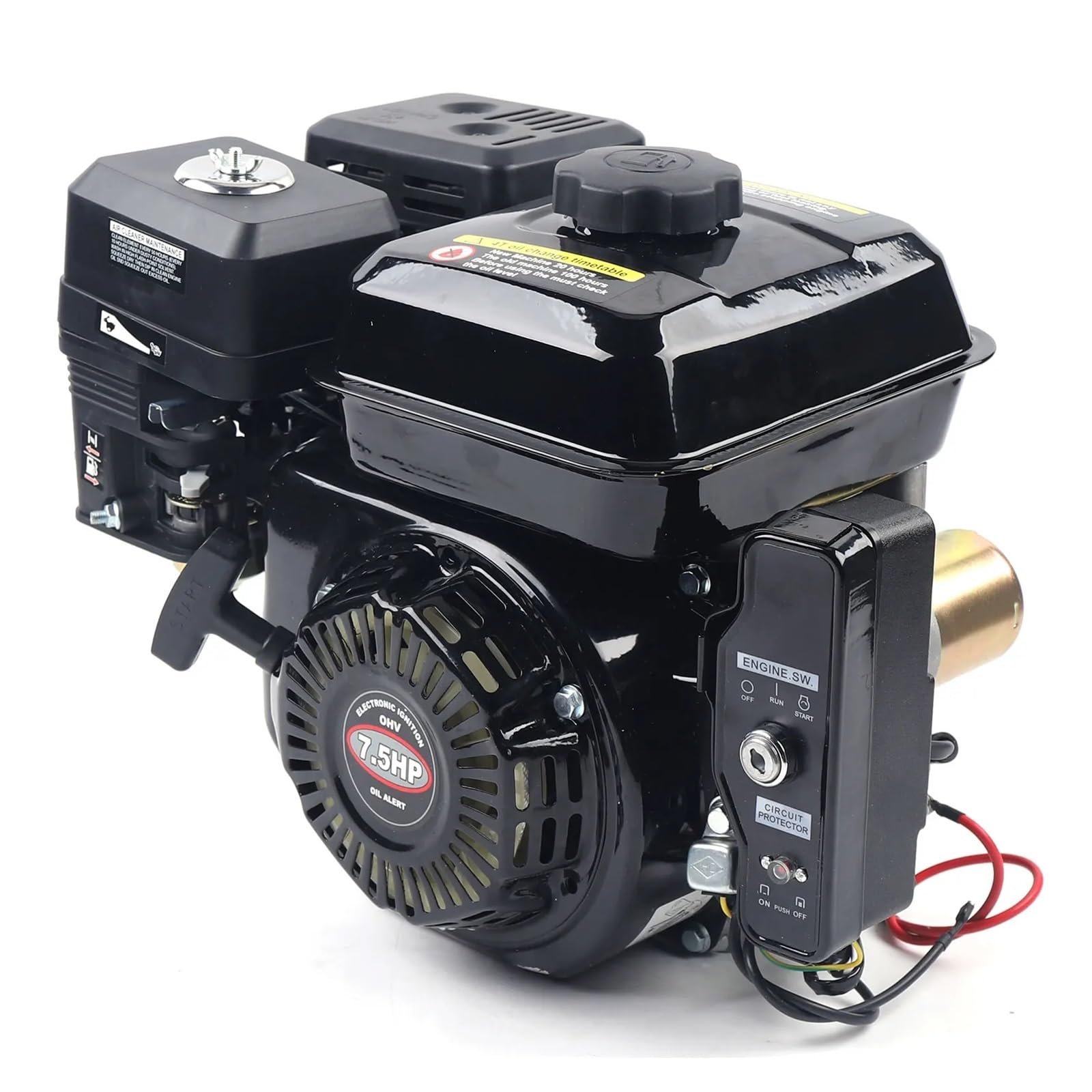 Moteur horizontal à essence de kart à 4 temps à démarra électrique de 7,5 CV et 212 cm³