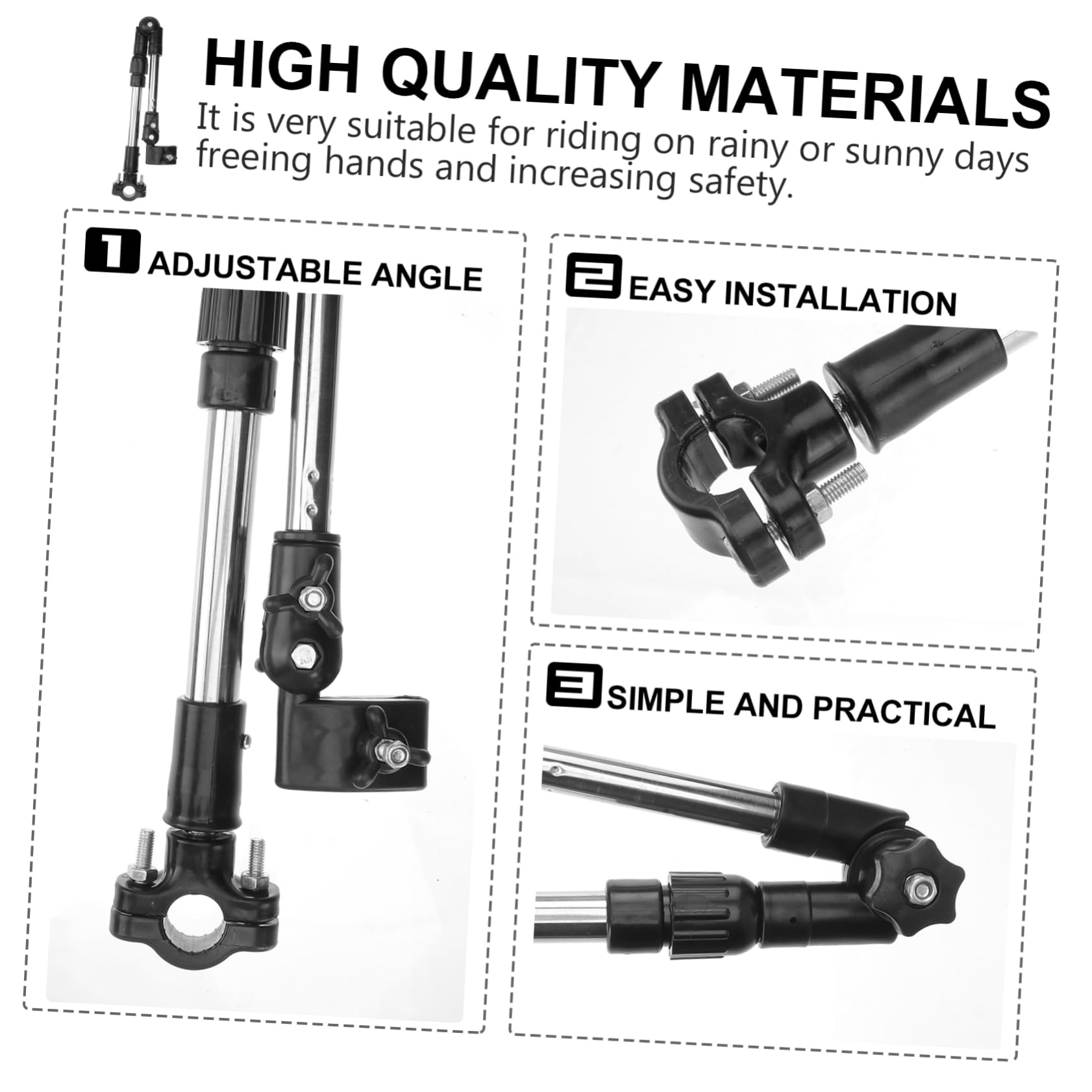 BESPORTBLE Outdoor Umbrella Stand Clamp Stroller Umbrella Holder for Electric Stroller Angle Adjustable