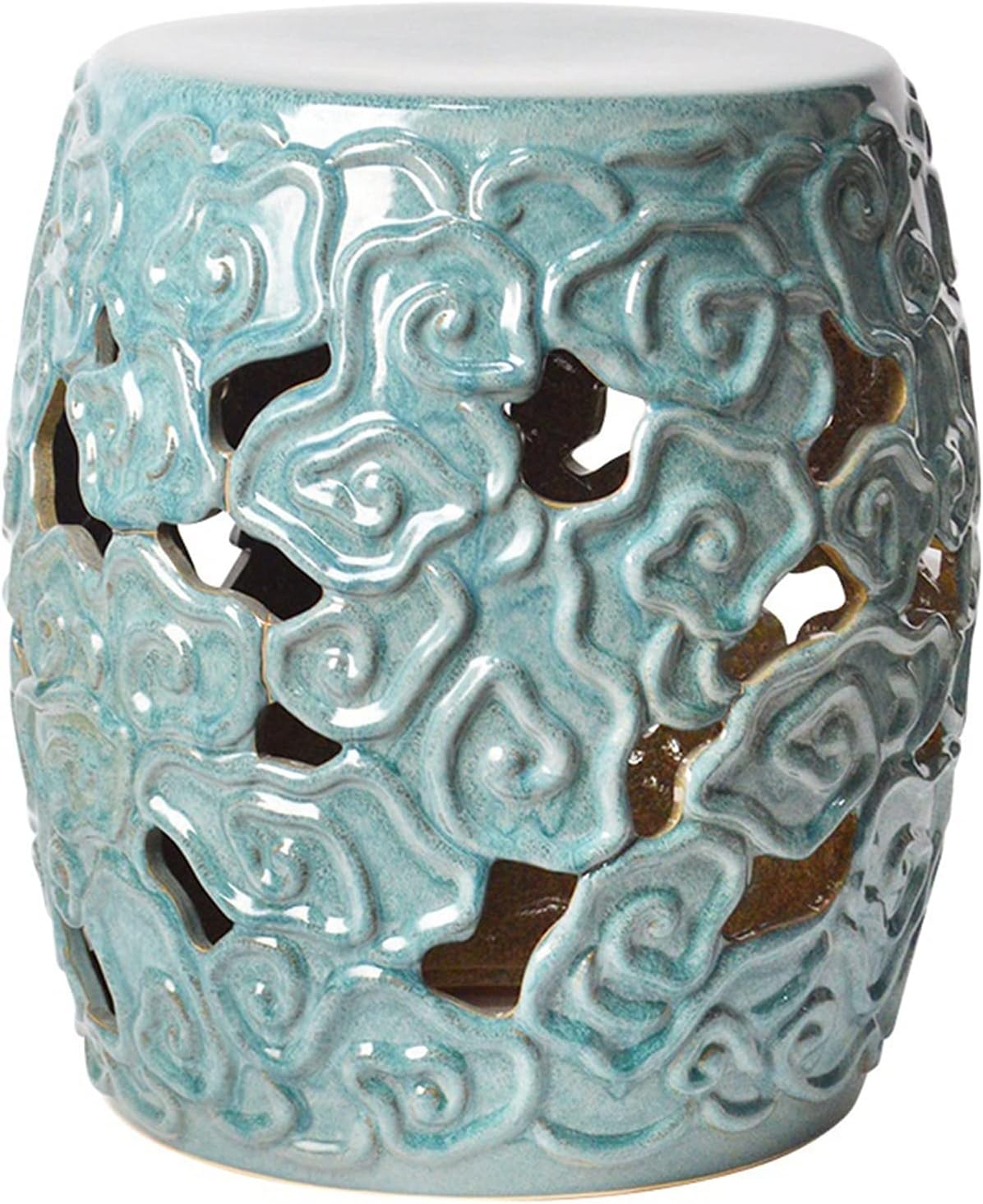 Decorative garden stools, Modern and Simple Ceramic Round Stool, Home Decoration, Antique Drum Stool for Garden Study, for Home Decoration(Green)