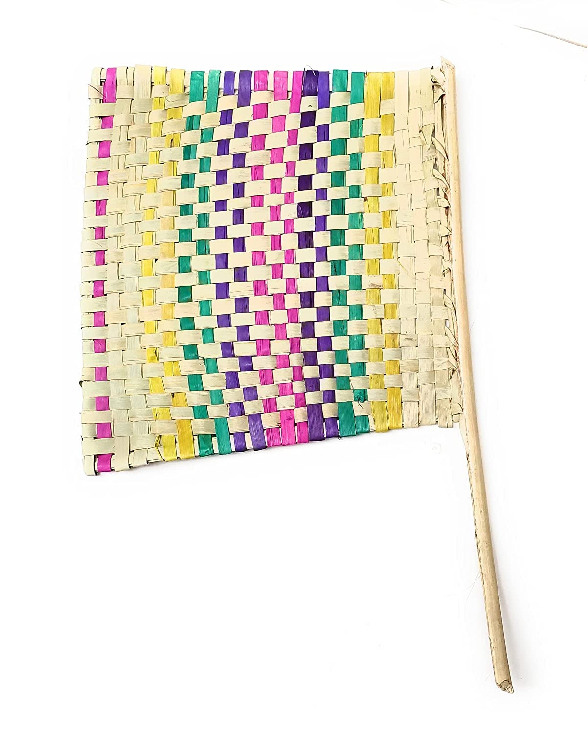 Handmade Crafting Fan 3 Different Fans/Bena for Summer Season Combo Bamboo Stick, Hand Knitted, Plastic Handfan Bena Beejna Pankha Handheld for Natural Cooling Air Home Decor and Travel use(Set of 3) 2