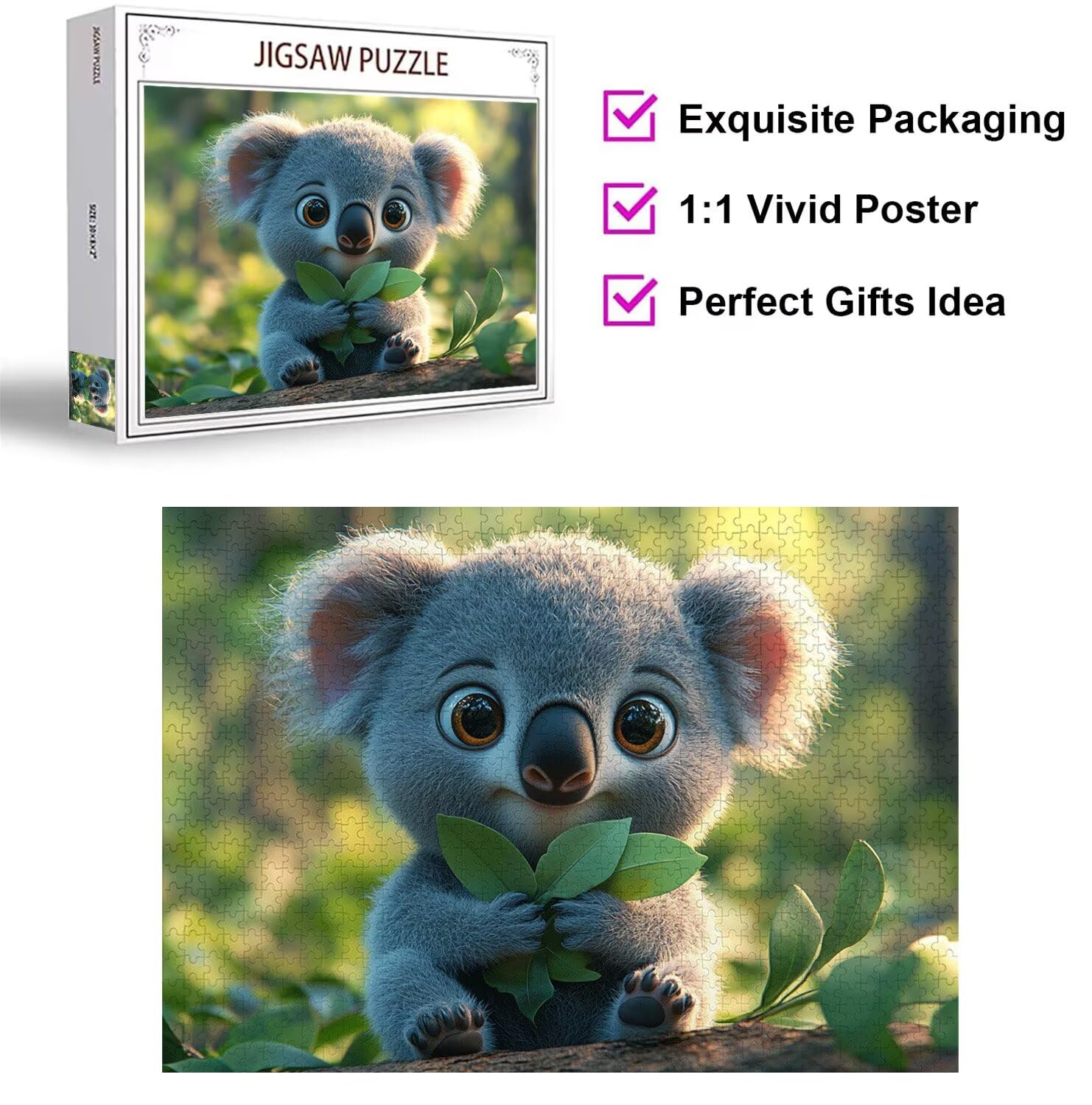 Puzzle dla dorosłych 4000, liście koali, 141 x 87 cm, n-351
