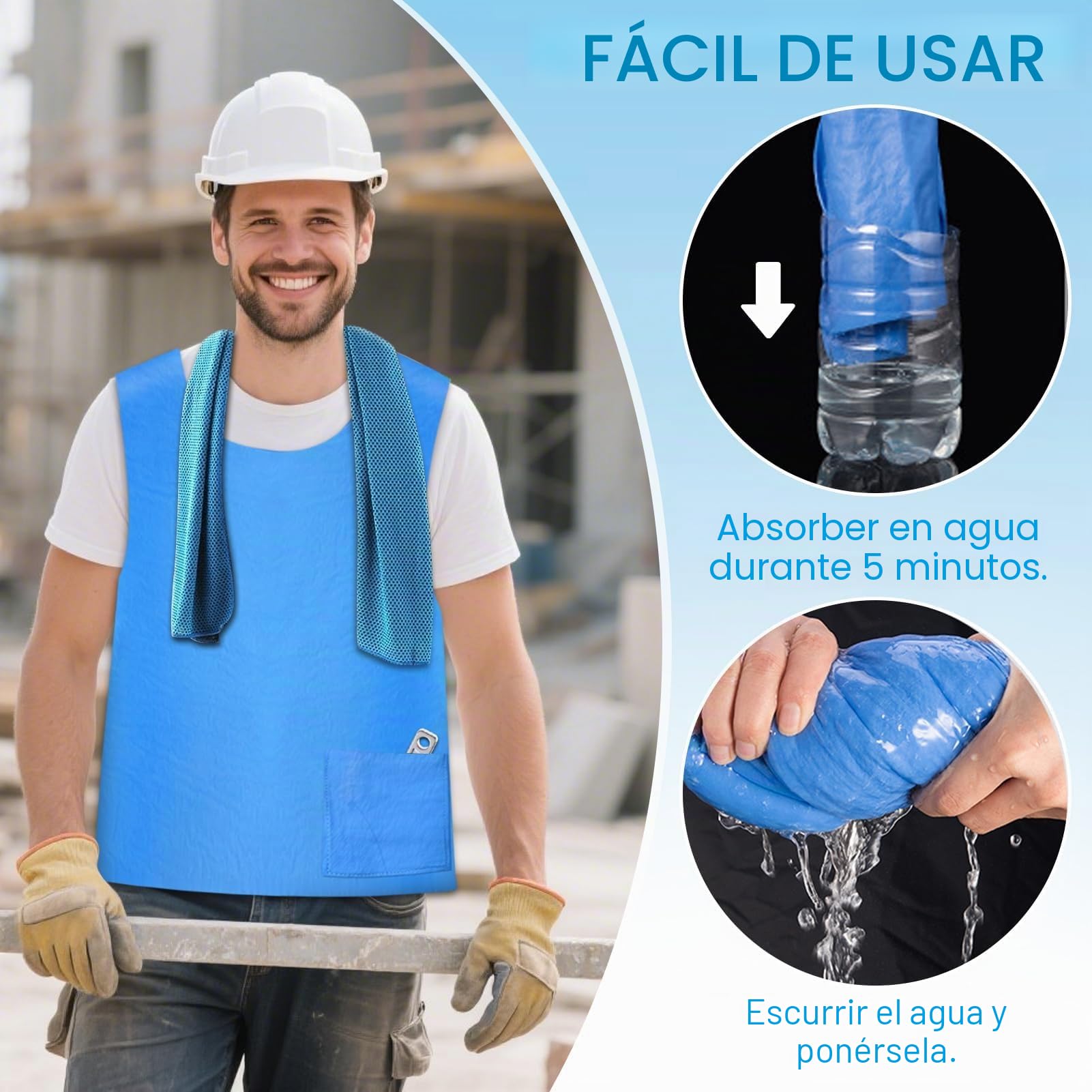 Chaleco Hielo,Insolación refrescante Verano para Hombres y Mujeres, chaleco de enfriamiento evaporativo, para trabajo al aire libre, equitación, correr