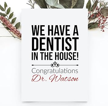 Personalized Dentist Graduation Card, Custom Medical School For Daughter Or Son Greeting Card, We Have A Doctor In The House, Doctorate Gifts For Him Her Women Men, PhD Grad Ceremony From Parents