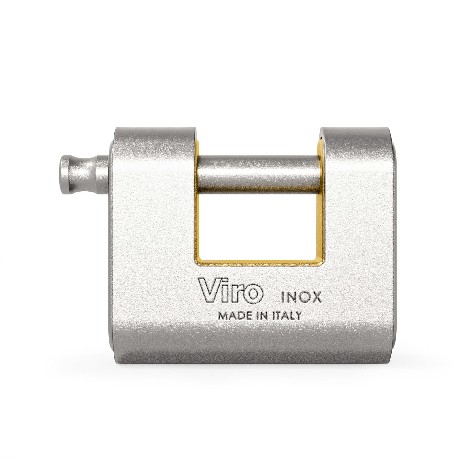 Viro | Panzer - Candado antirrobo, resistente a la corrosión, armaduras de acero inoxidable, base de 86 mm, con barra antidesgarro y anticortes