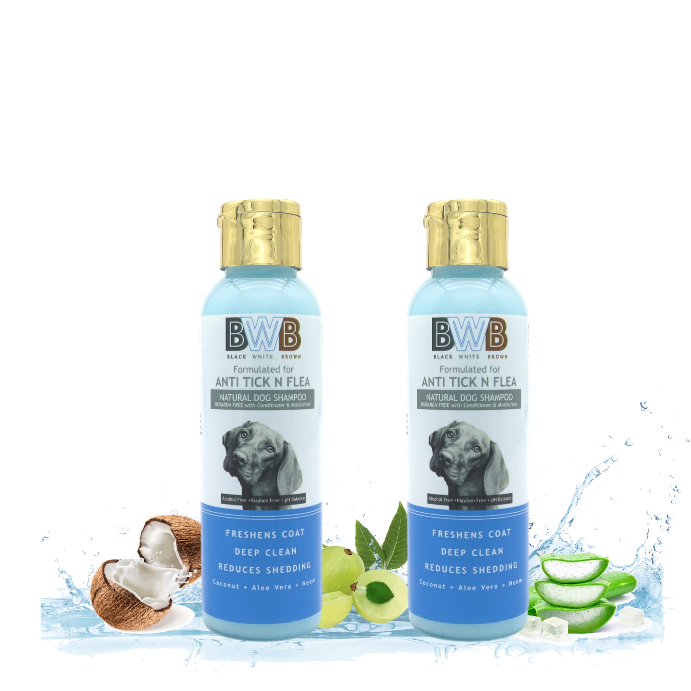 BWB Natural Dog Shampoo for TICK and FLEA Control .PARABEN Free+Alcohol Free+pH Balance with AloVera,NEEM, Coconut & Amla extracts and Added Conditioner & MOISTURISER. (Pack of 2(120ml +120ml)) (B0BZL5S2DH) Amazon Price History, Amazon Price Tracker