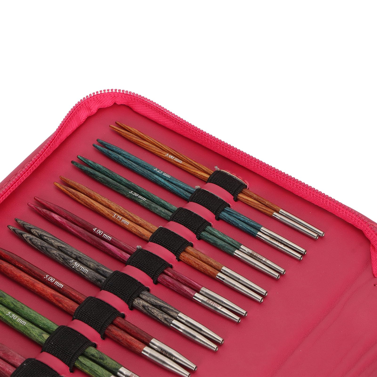 Changor Zestaw 12 par Okrągłych Drutów do Robienia na Drutach Ułatwiających Robienie na Drutach z Ergonomicznymi Uchwytami i Elastycznym Drutem Wykonanym z Brzozy i Aluminium