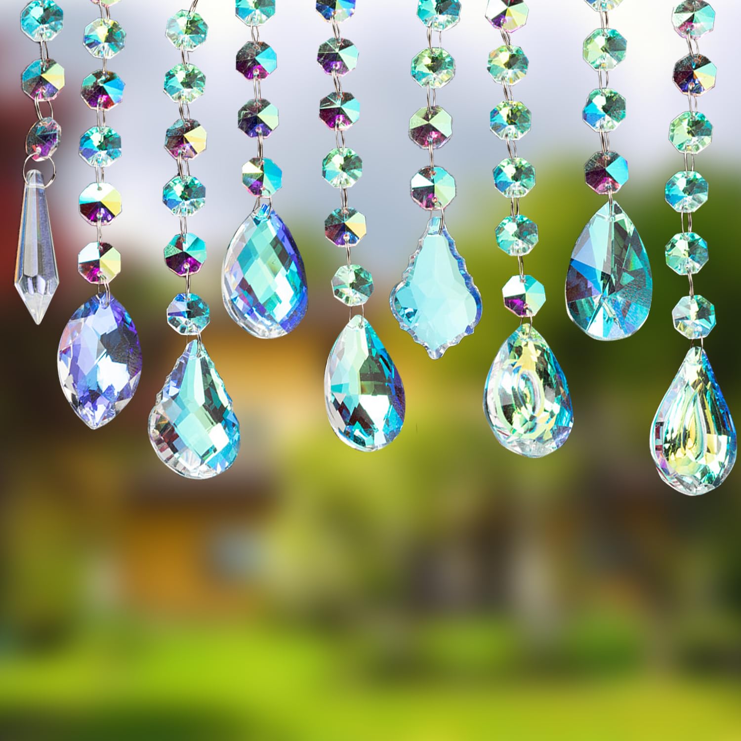 Lot De 9 Attrape-Soleil Cristal - Prismes Arc-en-Ciel Pour Fenêtre Et Jardin
