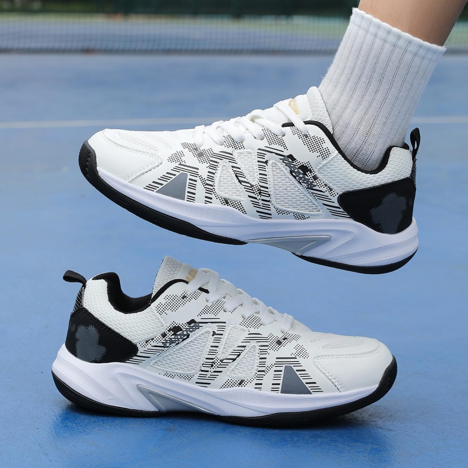 JiuQing Zapatillas Bádminton Hombre Calzado Transpirable Tenis Pickleball | Suela De Goma Antideslizante, Ligeras Cómodas, Zapatillas Para Pista Cubierta, Para Squash Y Deportes De Raqueta