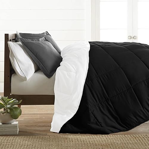 Sirus Linen All-Season-3 Piece Box Stitched Down Alternative Reversible Comforter Set 100% Cotton 500 GSM Duvet Insert Lightweight Luxury Quilted