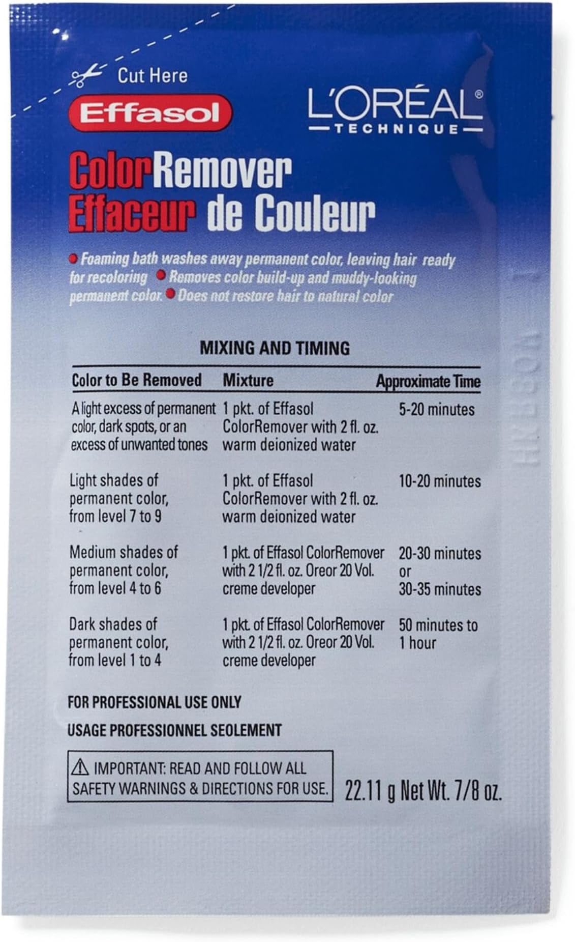 L'OREAL Effasol Color Remover 0.86oz/22.11g (Quantity: 1 Application) by L'Oreal Paris