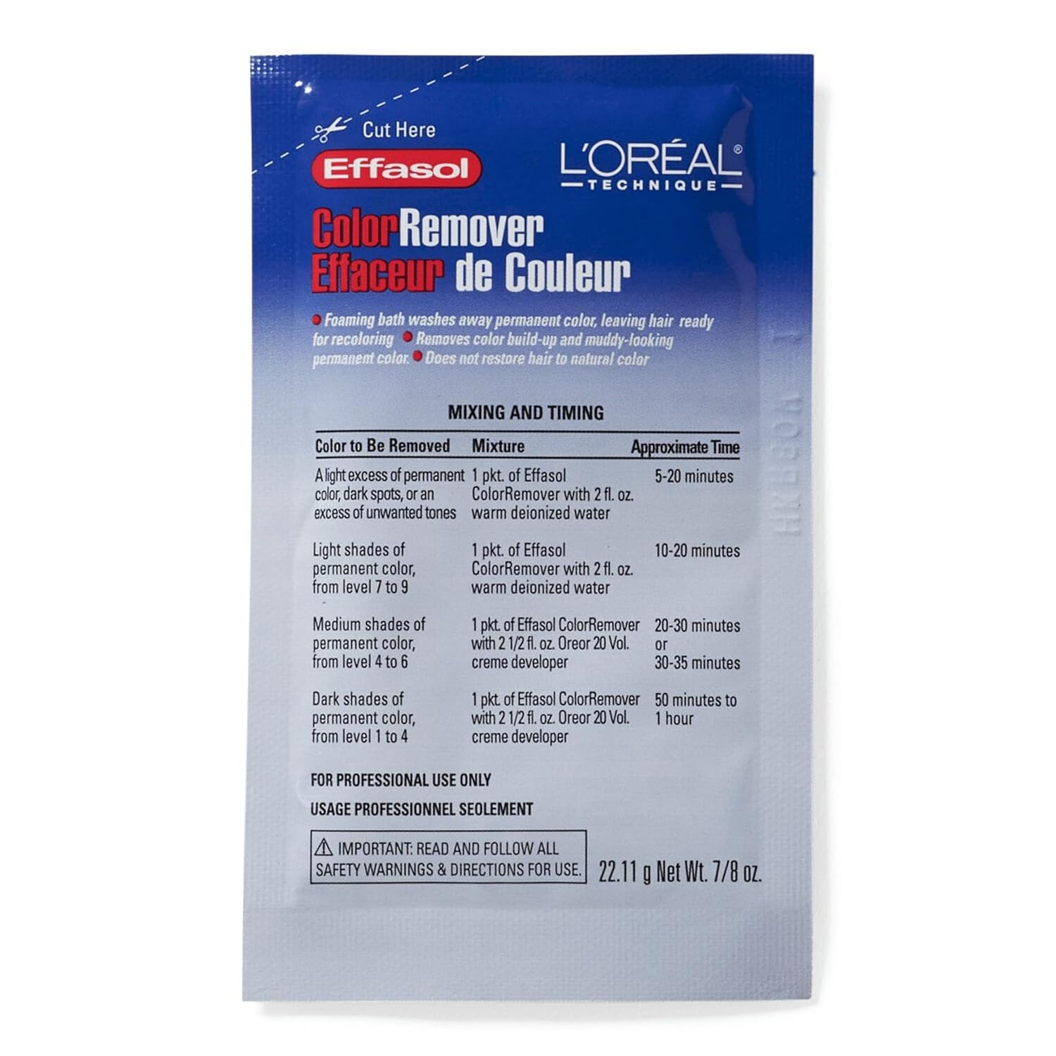 L'OREAL TECHNIQUE Quick Blue High Performance Hair Lightener - Hair Bleaching Powder - No Drip Formula, Extra Strength Lightening Action Lifts Up To 7 Levels, Single Application, 0.8 Oz : Beauty & Personal Care