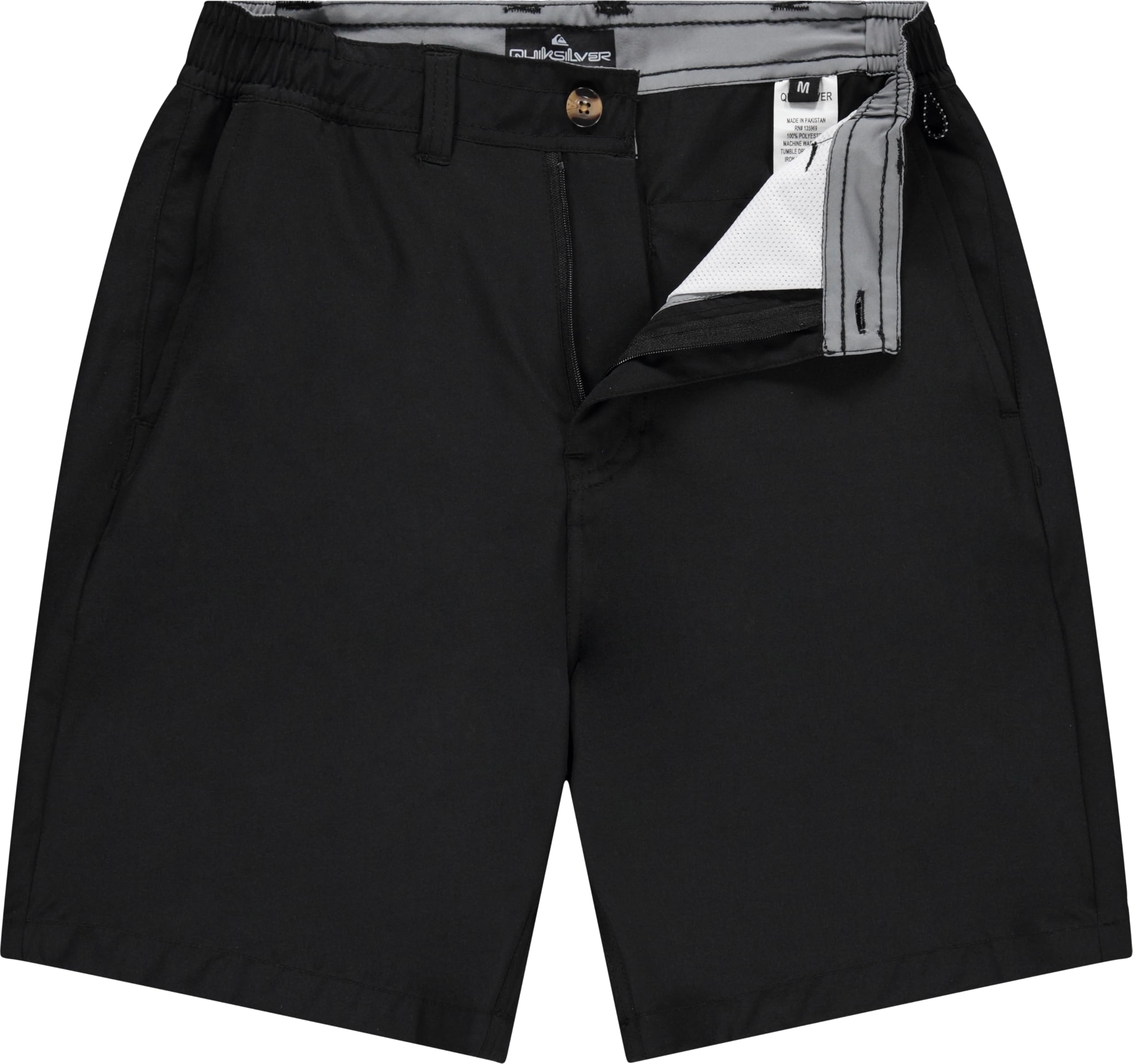 quiksilver shorts for men big and tall, hybrid stretch amphibian quick dry short black