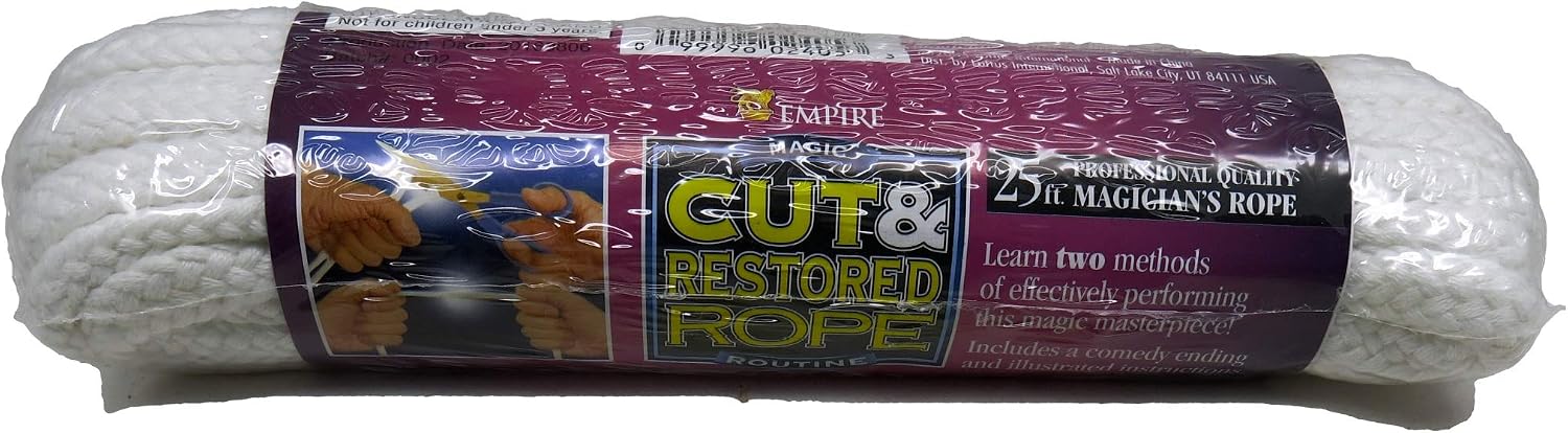 Empire Magic Cut and Restore Rope - 25' of White Rope with Instructions