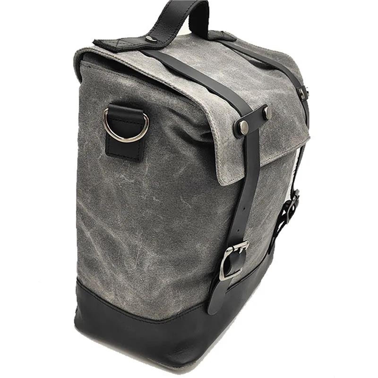 Reisebeutel Motorrad-Vintage-Seitentasche Für Fahrer, Hängetasche, Brigade-Seitensatteltasche, Kuriertasche, Reisegepäcktasche(Grey)