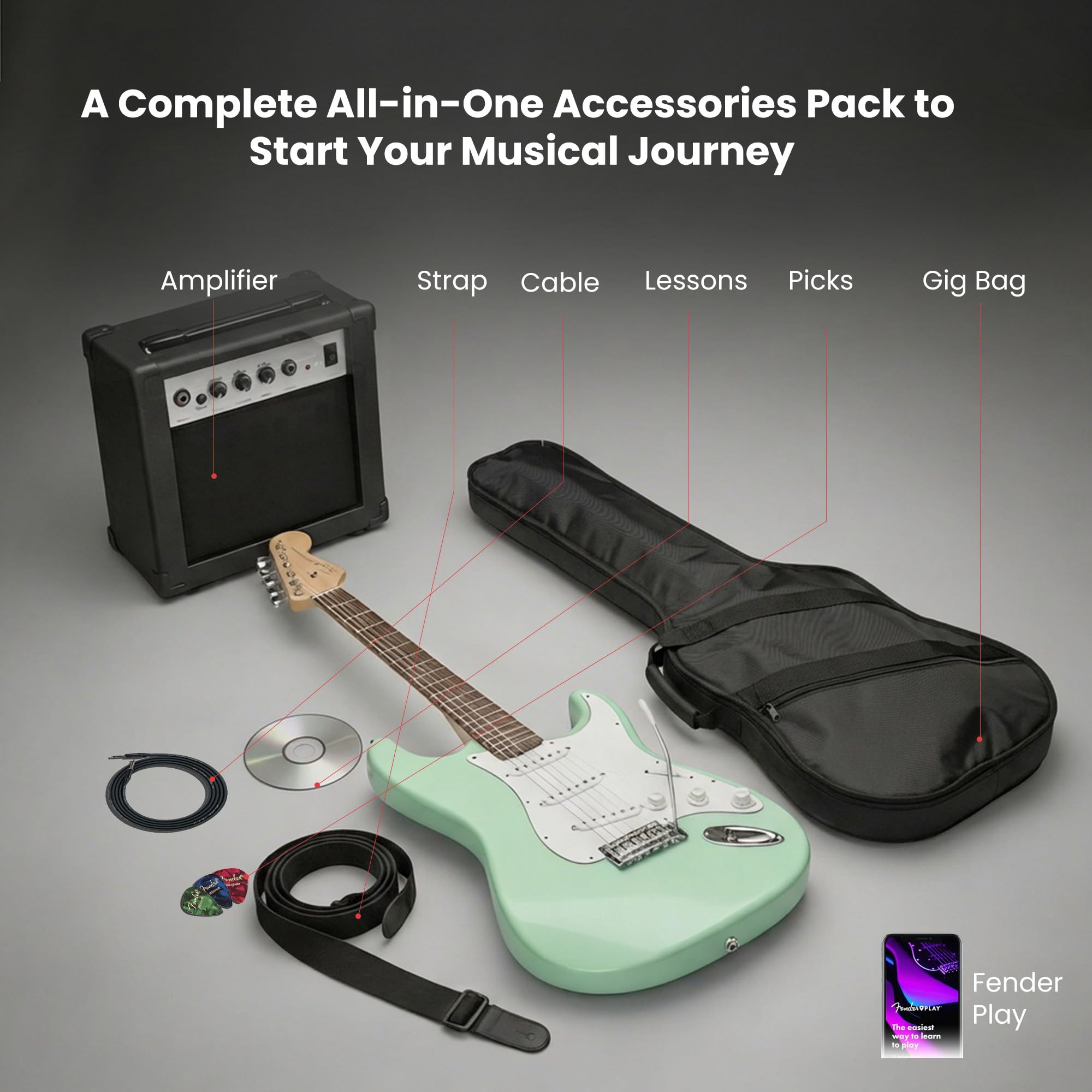 Amazon.co.jp: Fender Squier Stratocaster エレキギター - サーフ