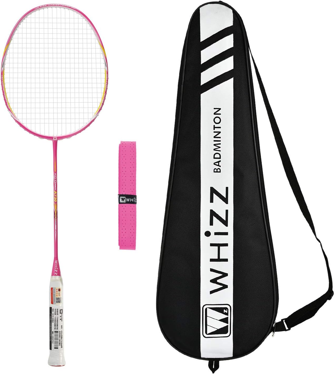 WHIZZ Ultra-High Modulus Graphite Badminton Racket 85g 24lbs with Bag Grip