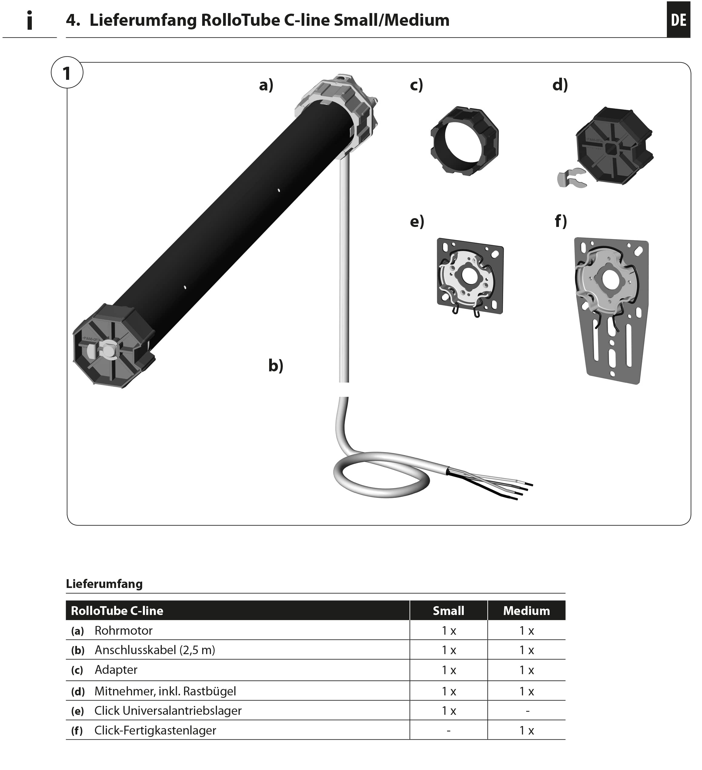 Rademacher RolloTube C-Line CLIM 40/16PZ, Moteur pour Volets roulants à Auto-Apprentissage avec arrêt en Douceur