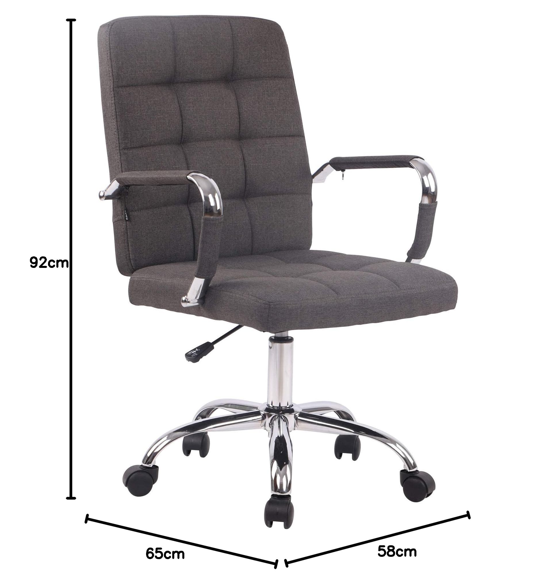 CLP Silla De Escritorio Deli Pro En Tela | Silla Ejecutiva Giratoria & Regulable En Altura I Silla De Oficina con Ruedas Color:Gris Oscuro
