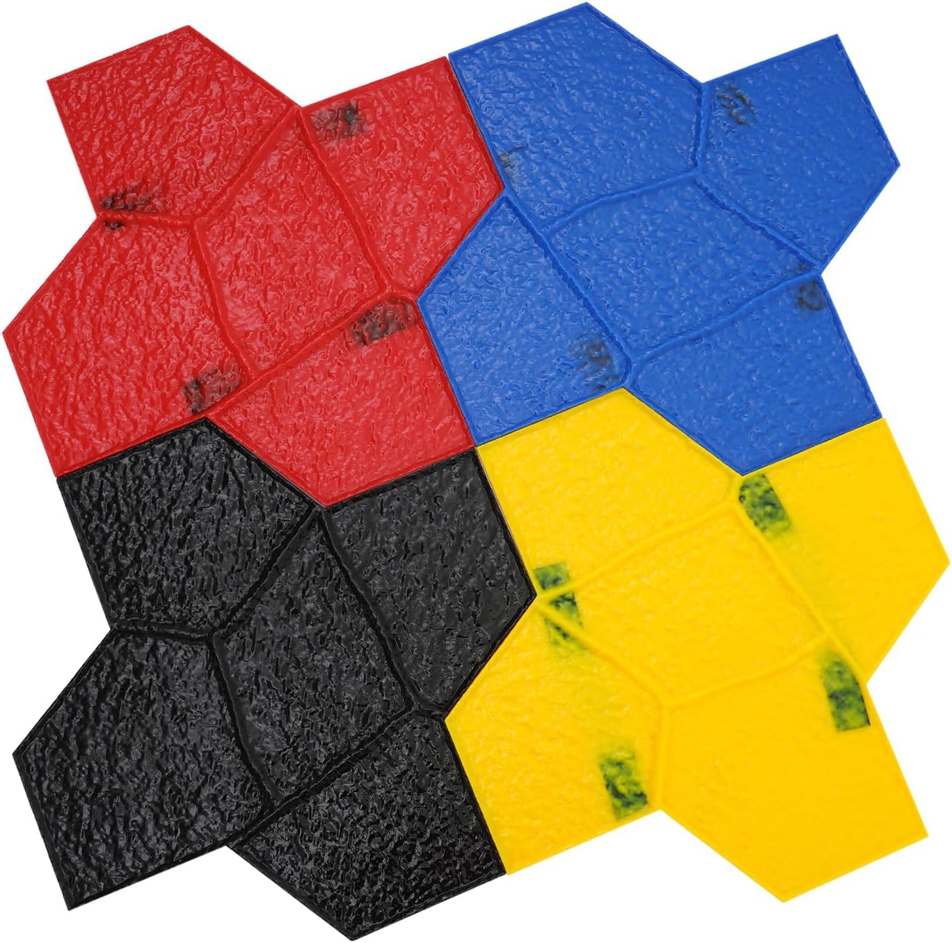 Concrete Stamp Set, 23"x23" Decorative Stone Tile Pattern, 4Pcs Sturdy Polyurethane Texturing Mats, Concrete Stamping Mats for Walls Floors