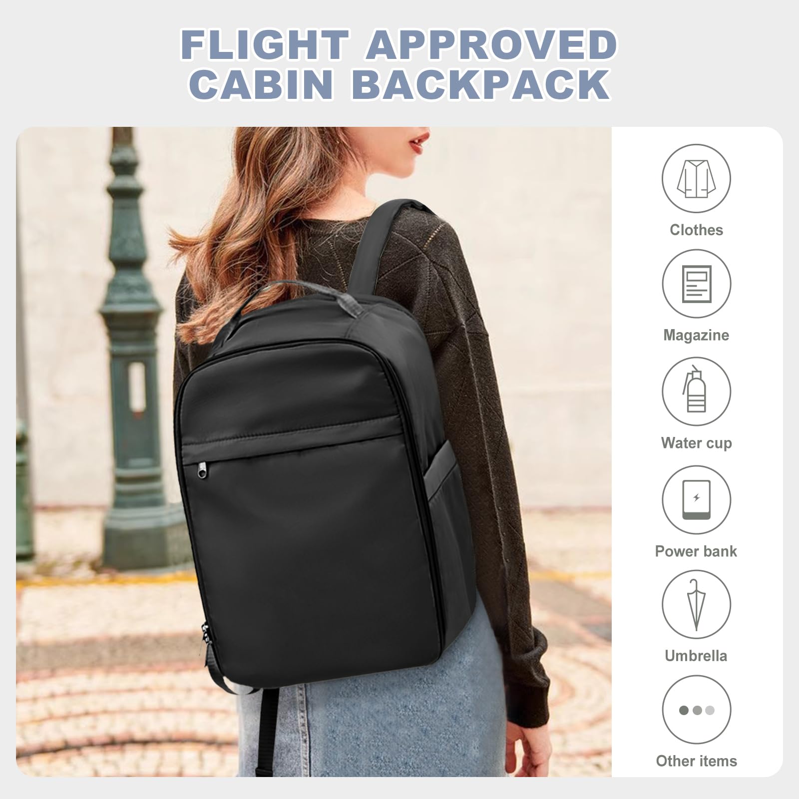 SZLX Borse da Viaggio 45x36x20 Zaino Easyjet Donna Zaino Ryanair 40x20x25 Bagaglio a Mano Zaino impermeabile uomo trekking, Borsa da Viaggio Cabina aereo Zaino per Laptop con Porta di ricarica USB