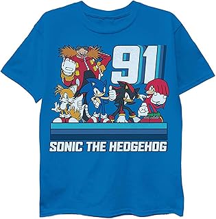 Boys Sonic The Hedgehog Shirt - Featuring Sonic, Tails, and Knuckles - The Hedgehog Trio - Official T-Shirt