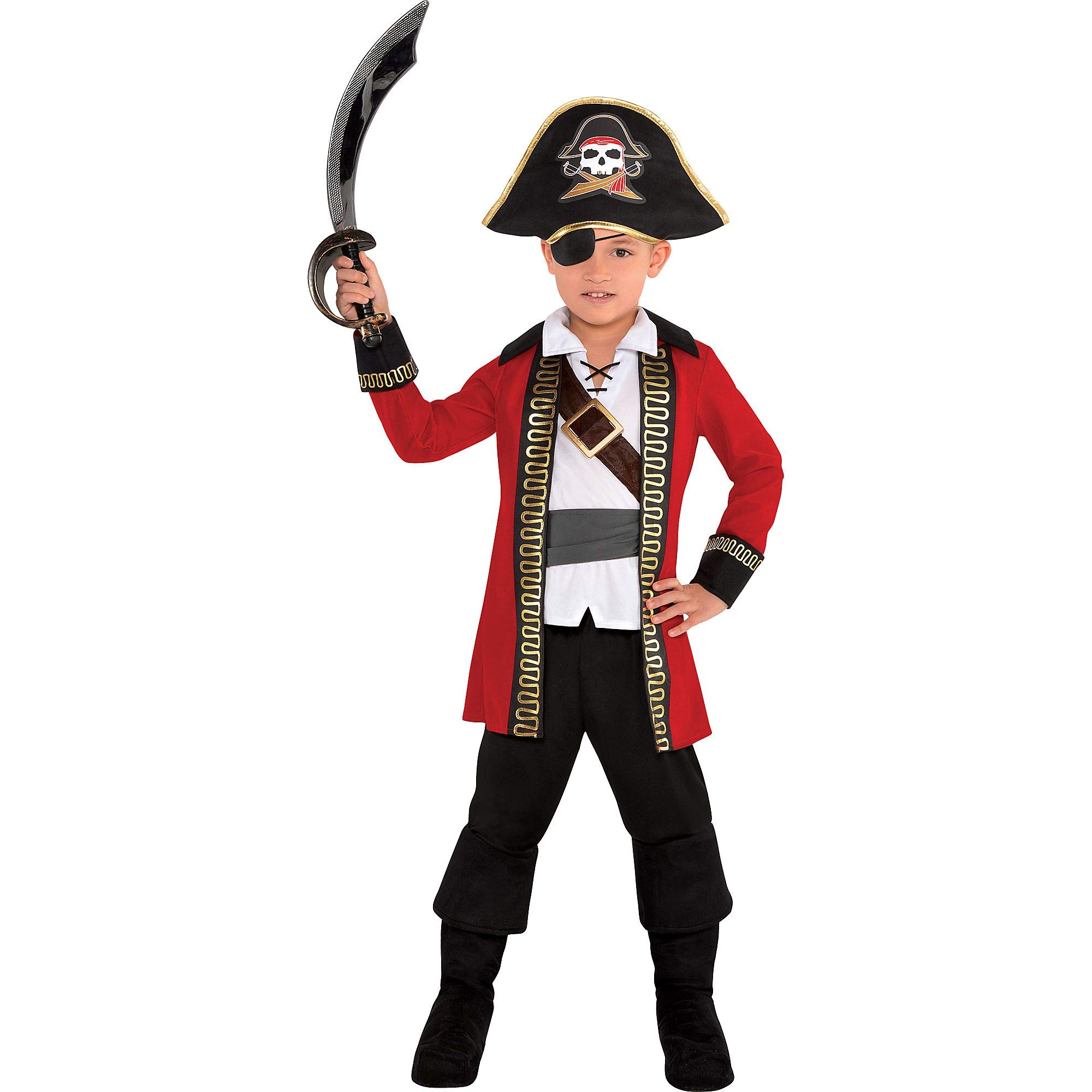 amscan Boys Pirate Captain Costume - Toddler (3-4)