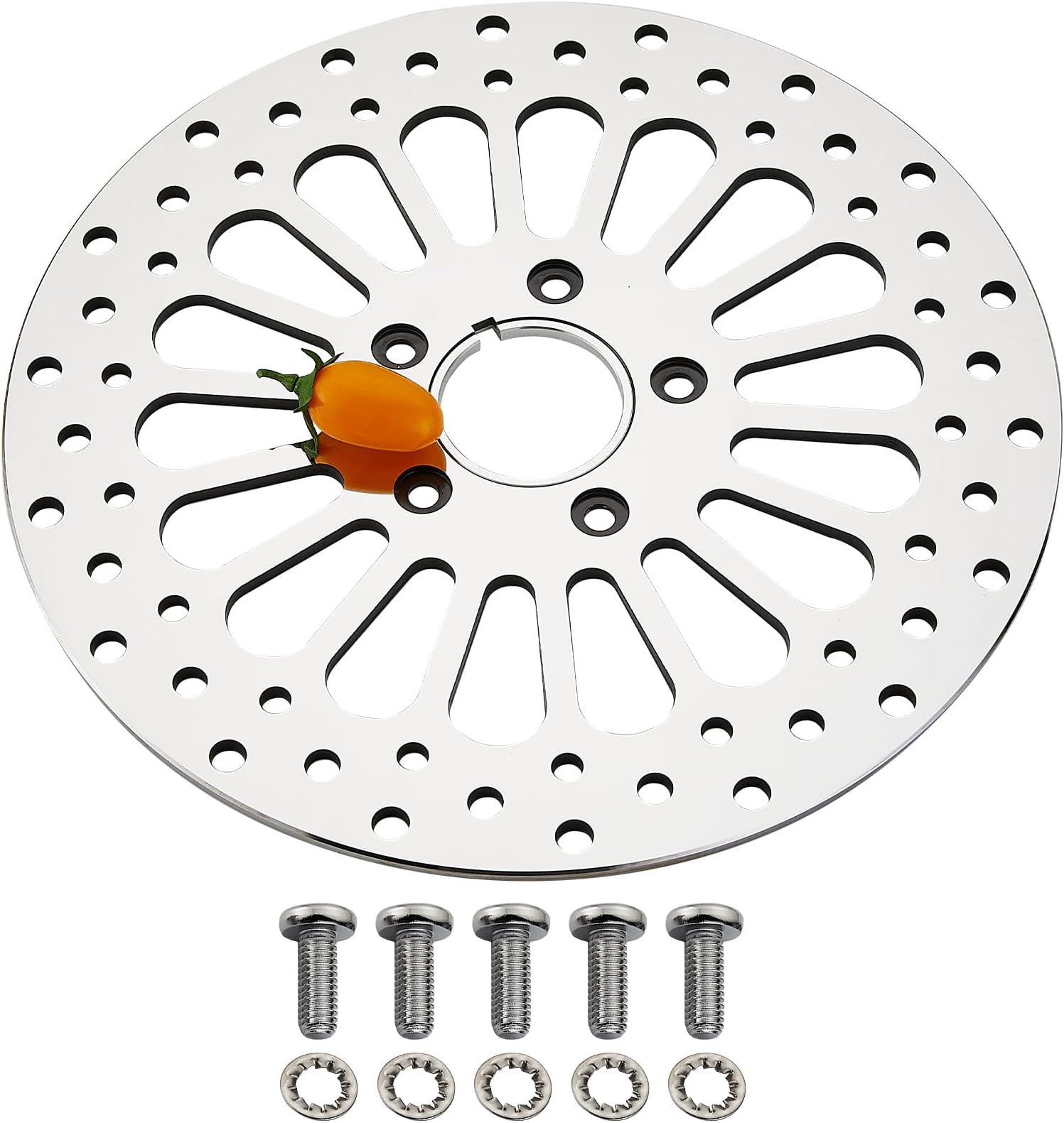 11.5''Front Brake Rotor for Harley Davidson Touring Sportster Dyna and Early Super Glide Softail Great Performance Superior Heat Dissipation Brake part, Mirror-Polished Stainless Steel Rotors