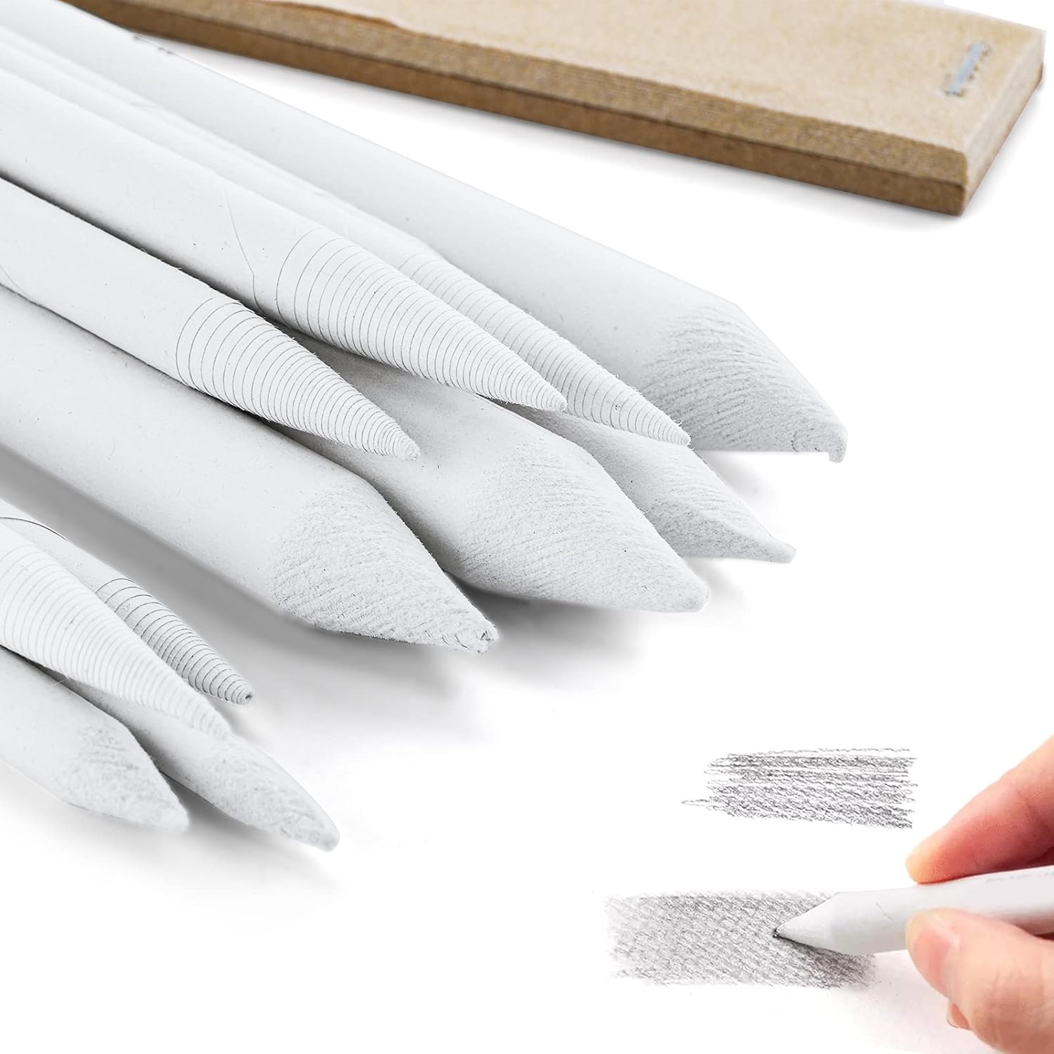 Tosnail 39 Pieces Blending Stumps and Tortillions with Sandpaper Pencil Sharpeners Pointer Artist Charcoal Sketch Drawing and Shading