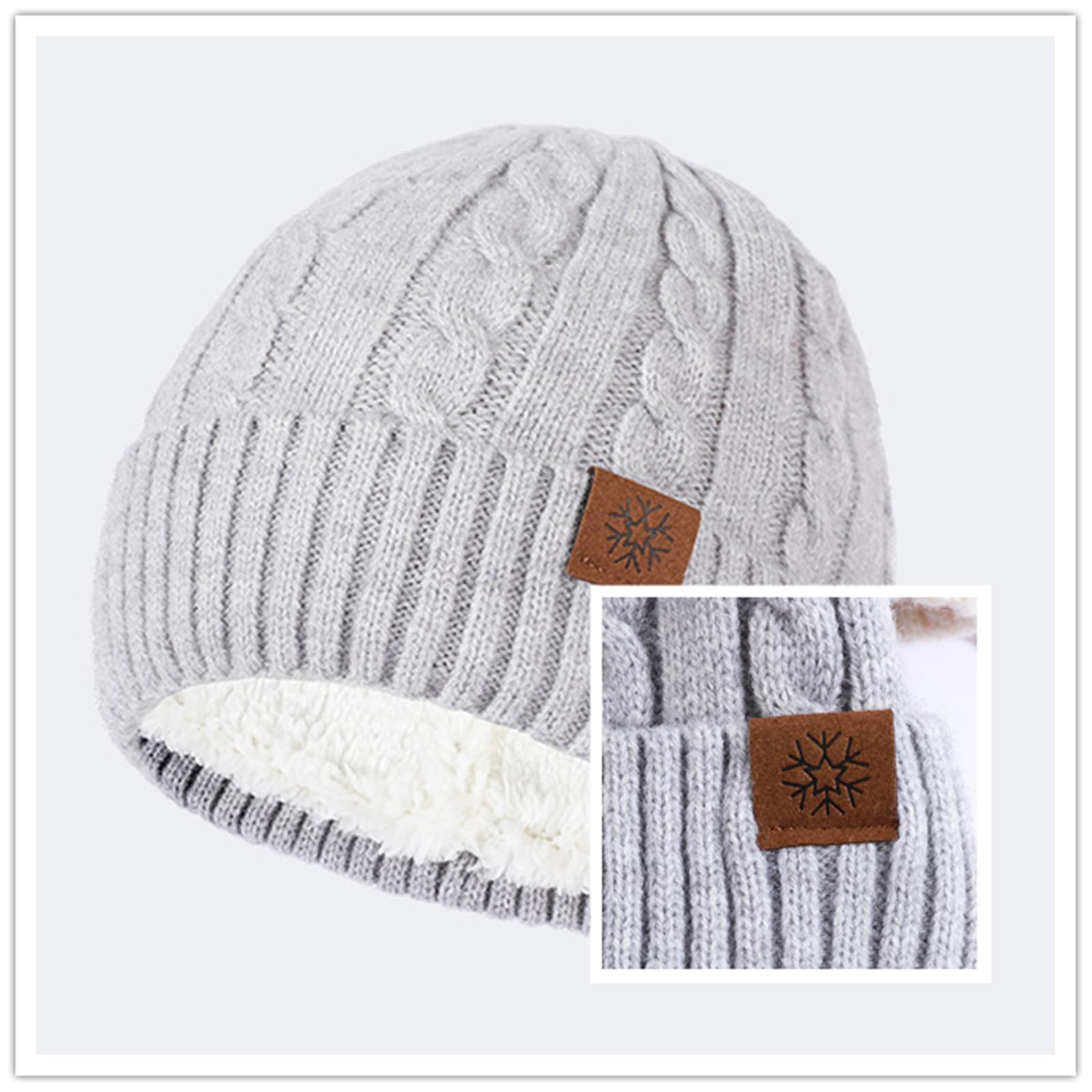 Mütze, Schal & Handschuh-Sets Für Damen Strickmütze Für Damen, Mütze Für Kaltes Wetter, 3er-Pack, Warme Wintermütze Für Damen, Schal Und Handschuhe, Weich-Khaki-eine Größe