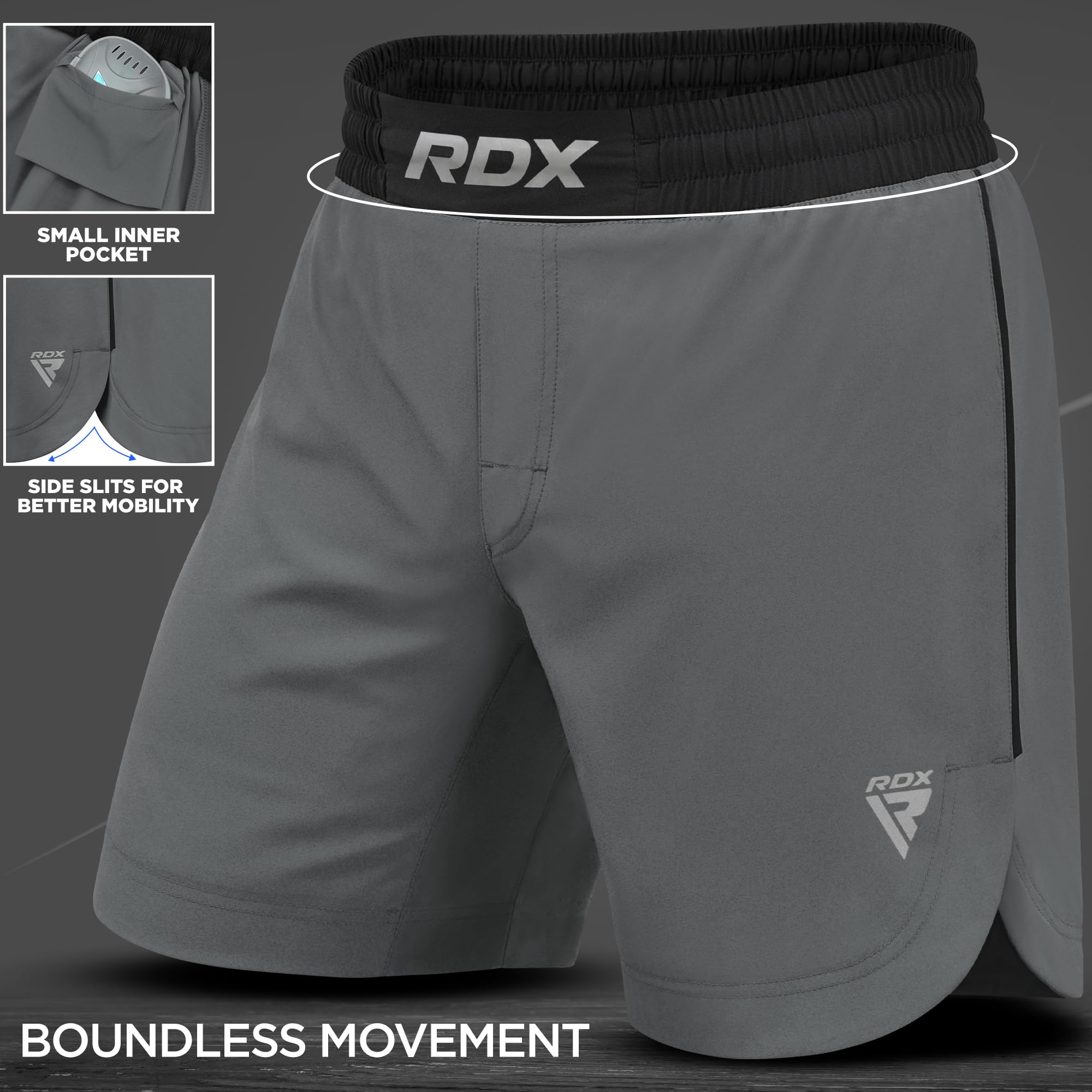RDX MMA Pantalones para Entrenamiento y Kickboxing - Cortos para Artes Marciales, Grappling, Sparring, Boxeo, Cage Fight - Shorts para BJJ, Muay Thai, Gimnasio Fitness y Deportivos de Combate