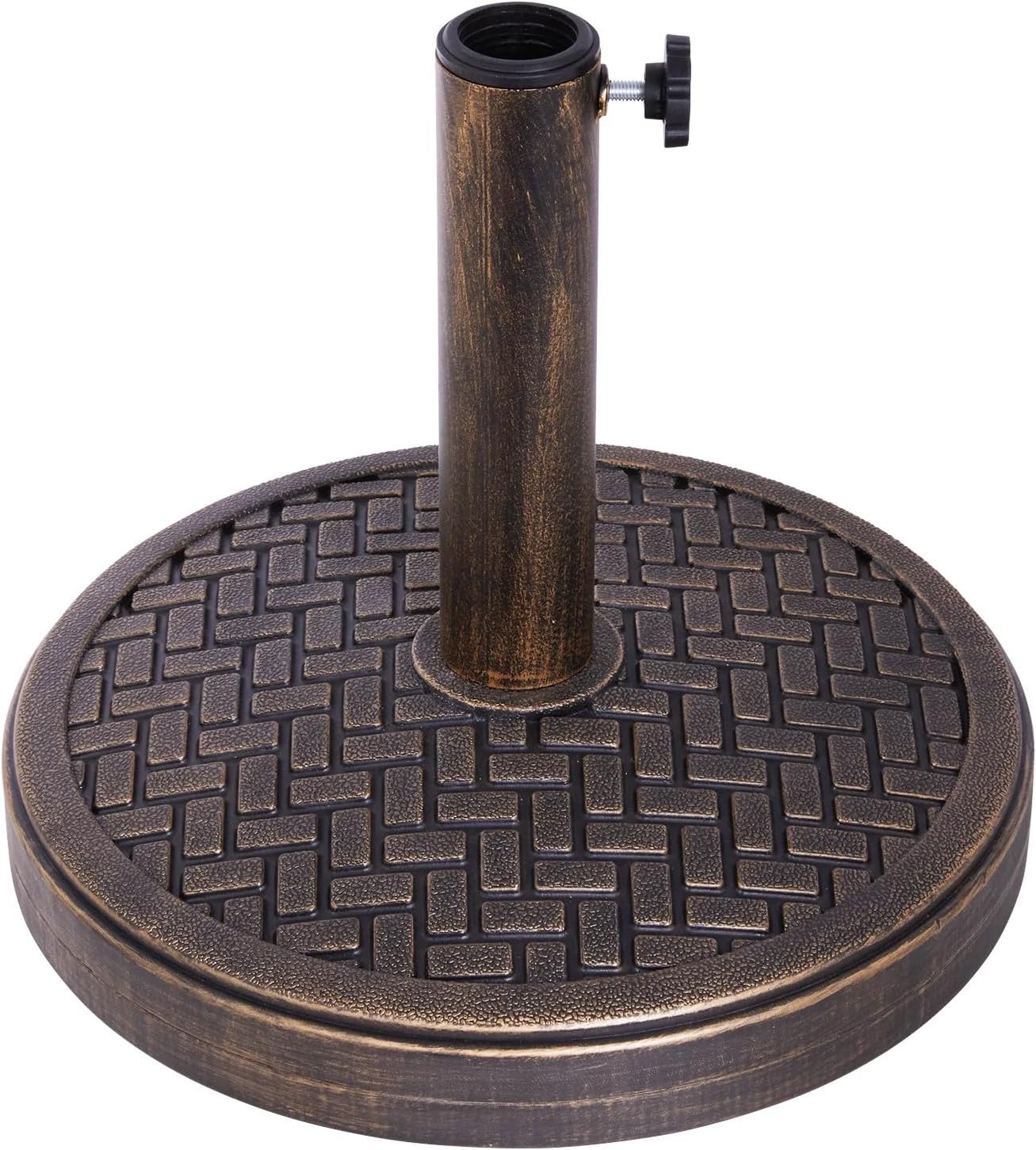 Backyard Expressions 26.5 Lb Umbrella Stand, Patio Umbrella Base, 15 in Diameter