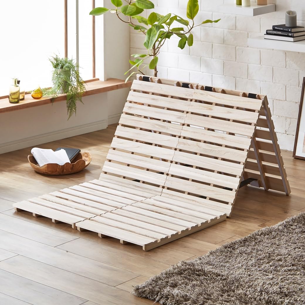 新品！未使用！ネルコンシェルジュ　すのこベッド Amazon｜ネルコンシェルジュ 三つ折り すのこマット ベッド 幅