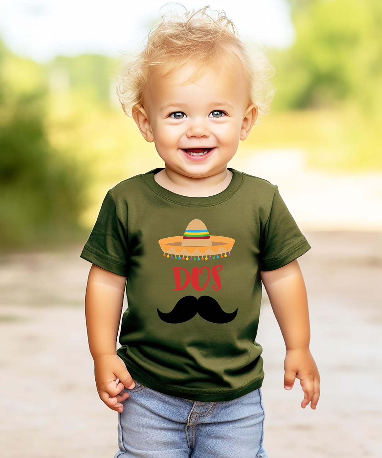 Dos Second Birthay Outfit for Toddler Boys Fiesta Shirt 2nd Bday Mustache T-Shirt