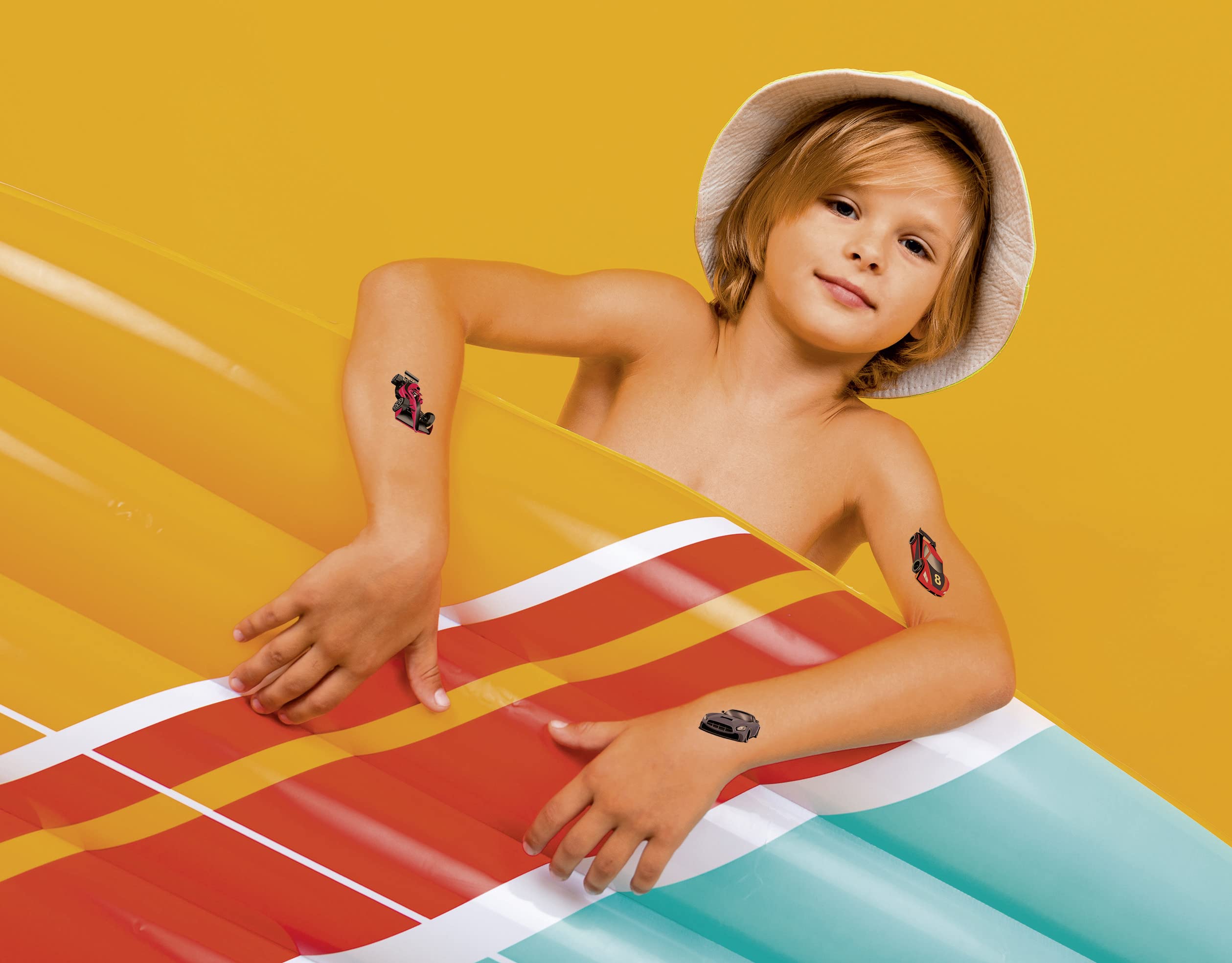 Tatuaggi Temporanei Per Bambini AVERY Zweckform - 10 Auto Da Corsa Ferrari, Impermeabili, Sicuri E Made In Germany - 3