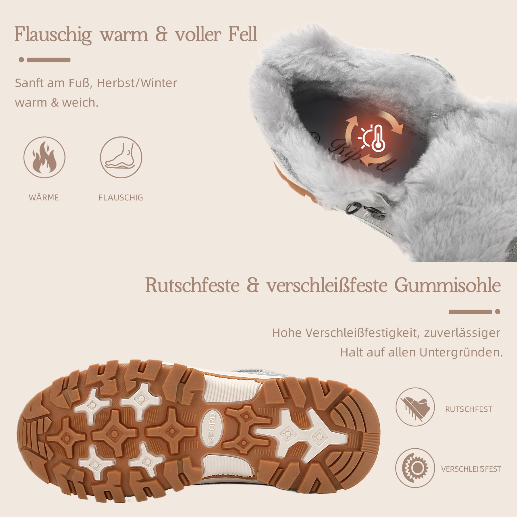 Damen Winterschuhe Winterstiefel Warm Trekking Wanderschuhe Schneestiefel 36-42