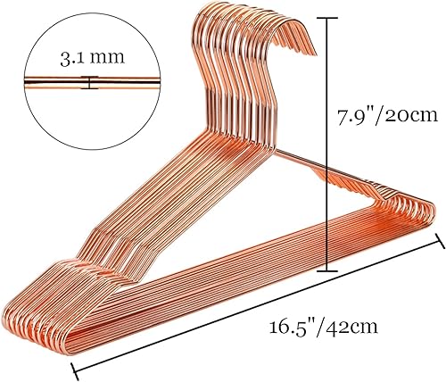 Miniatura 2 de Tosnail Paquete de 30 perchas de metal de alambre fuerte de acero inoxidable de 16.5 pulgadas, perchas de ropa resistentes, organizador de armario