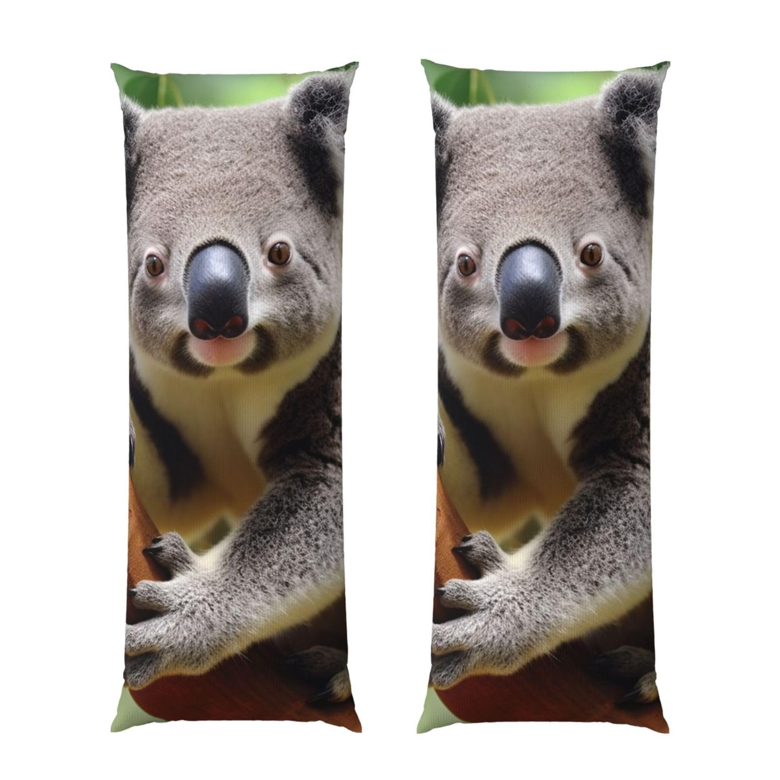 Housse de coussin de corps Koala 152 cm confortable avec fermeture éclair pour soulager le dos