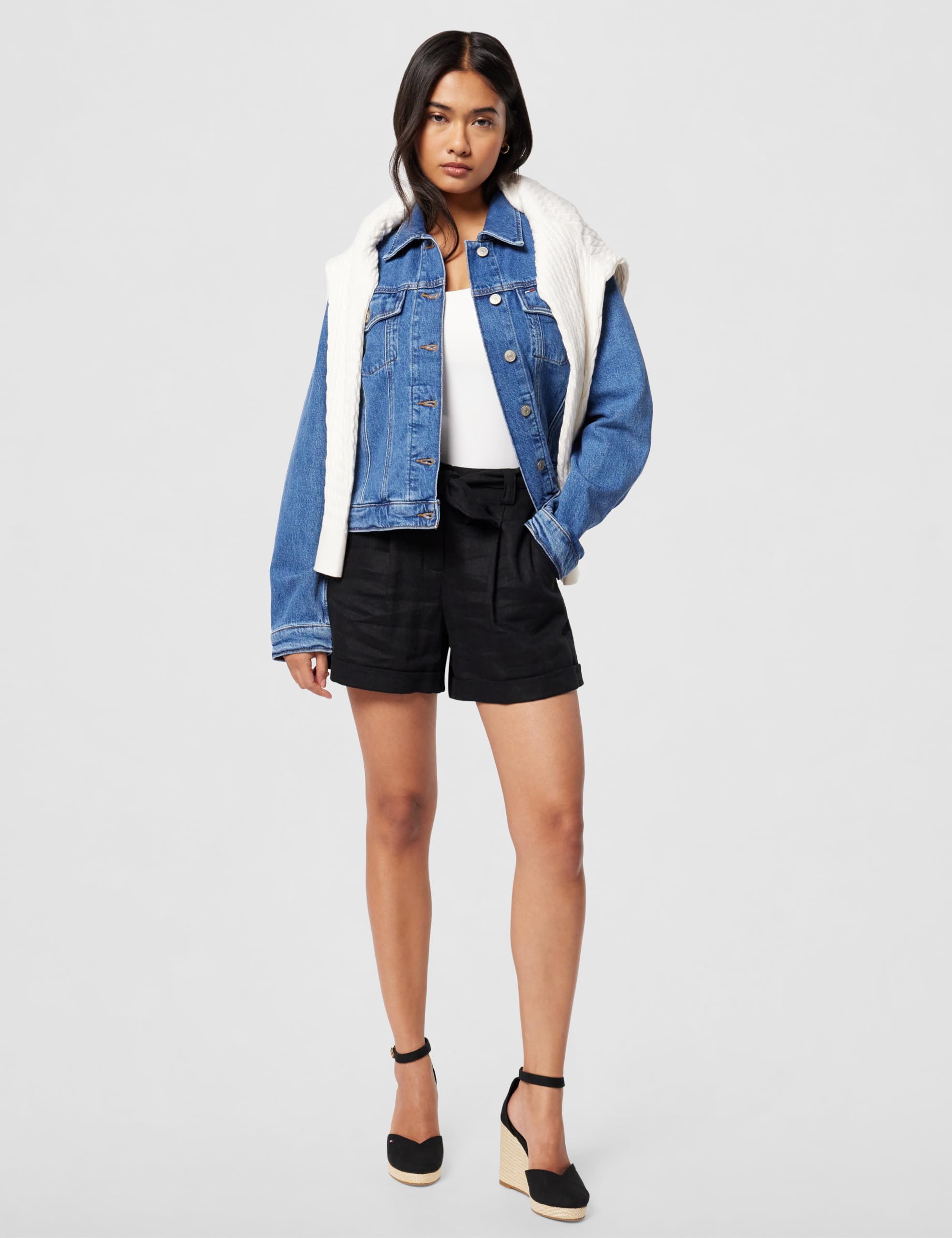 Tommy Hilfiger Donna Espadrillas Wedge Flag Closed Toe con Cinturino alla Caviglia
