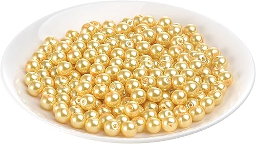 Weebee 200 cuentas de perlas de vidrio de colores surtidos, espaciadores sueltos, redondas, checas, diminutas de satén, hechos a mano, surtidos para