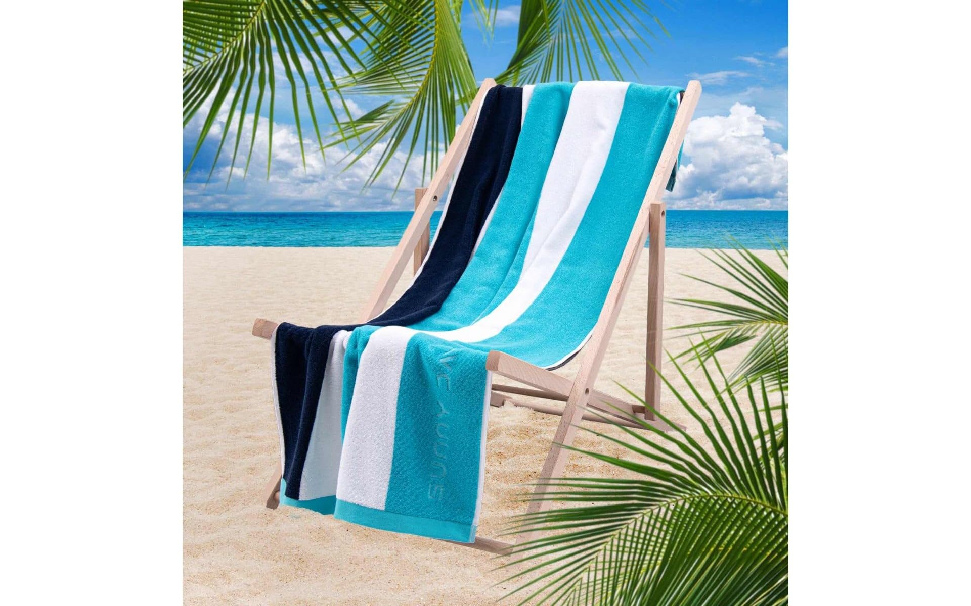 Zwoltex - Toalla de Playa BOLONIA 100x160 cm, Toalla de Playa Hecha de 100% algodón Egipcio 380 g/m², Toalla de baño Absorbente y Suave con Certificado Oeko-Tex - Turquesa