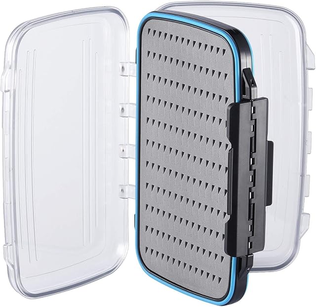 Magreel Fly Fishing Box Two-sided Waterproof Lightweight Fly Box Easy Grip Transparent Lid Fly Fishing Lures Box Multiple Sizes
