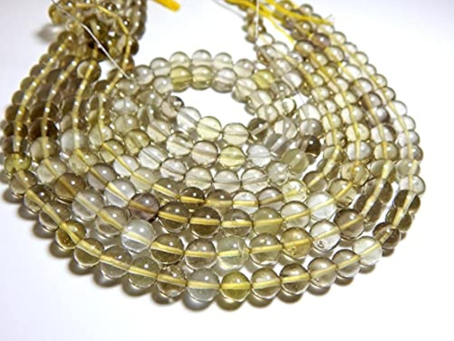 Perles Lemon Quartz lisses 7mm pour remplacer les pierres ternes de vos colliers