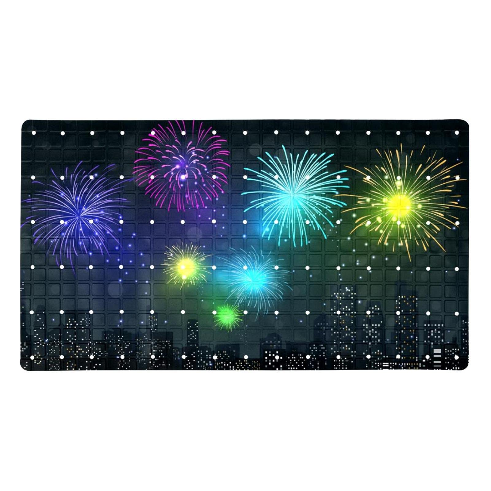 Tapis de bain antidérapant avec trous de drainage et ventouses de sécurité