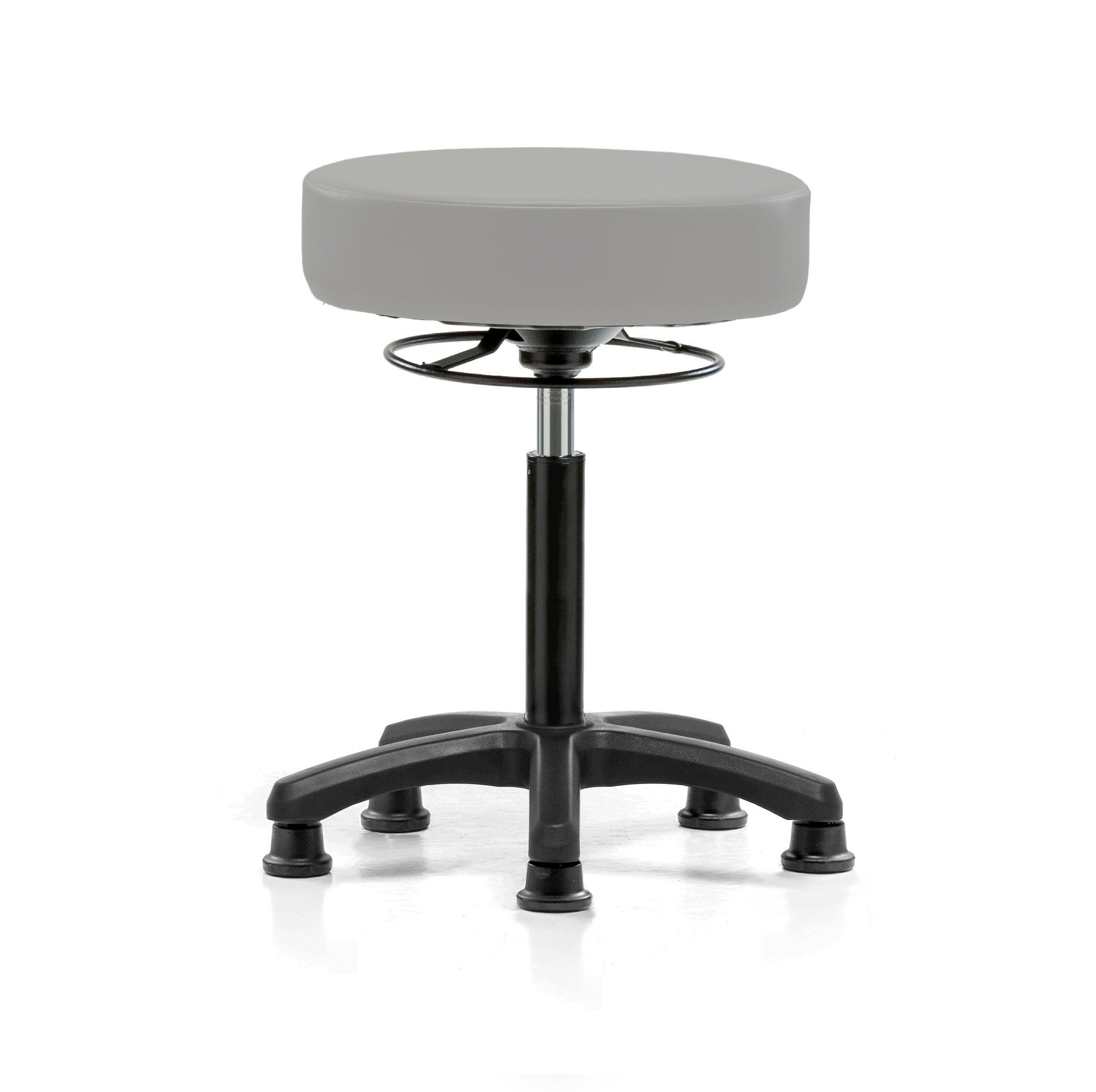 Perch Lab Stool, Glides, 20.75-27.75", Grey Vinyl