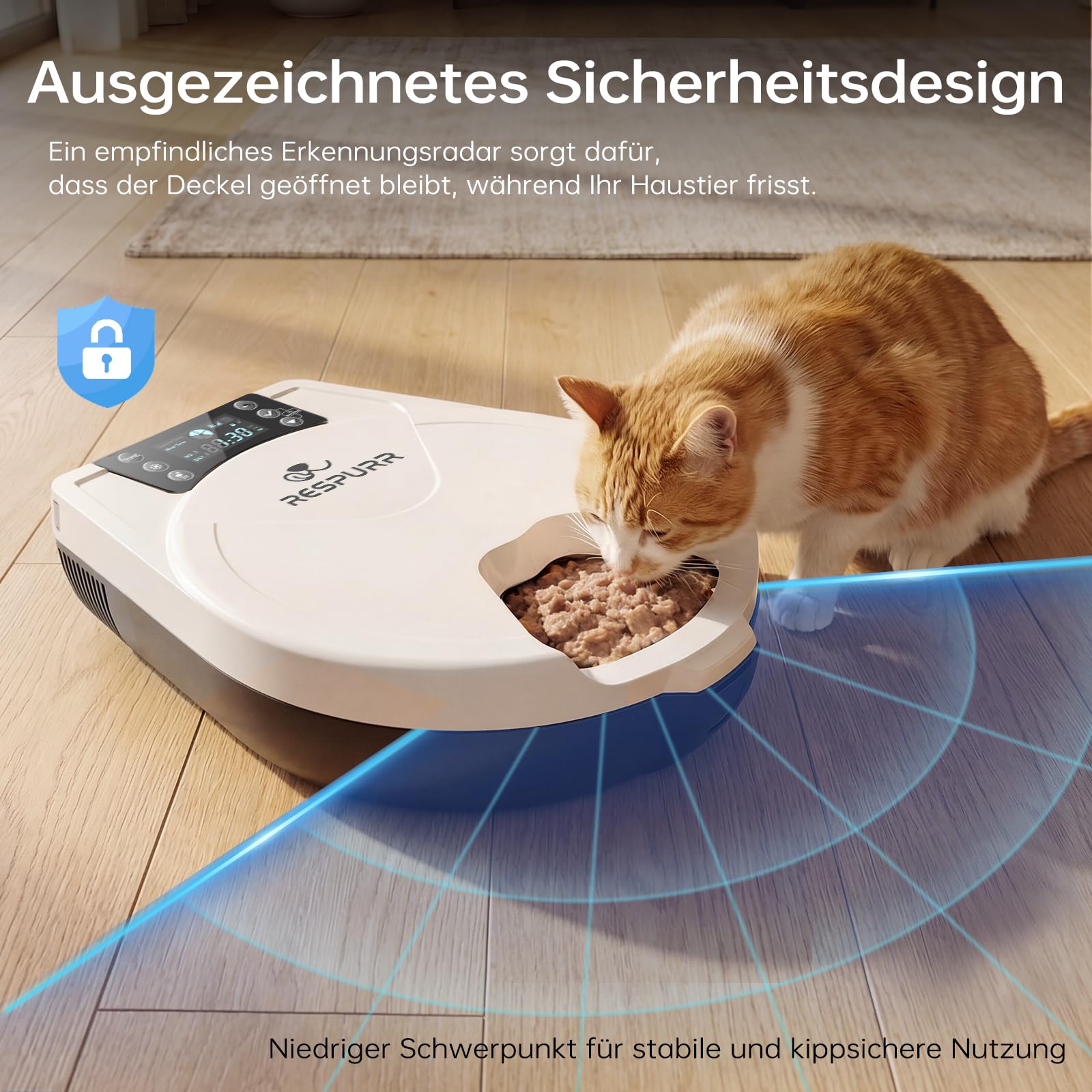 Futterautomat Katze Nassfutter, 3 Tage Frische 5 Mahlzeiten, Mit Halbleiter-Kühlung & Heizung Nassfutterautomat für Katzen, Futterschale aus Edelstahl 304 — Programmierbare Nassfutter Automat Katzen